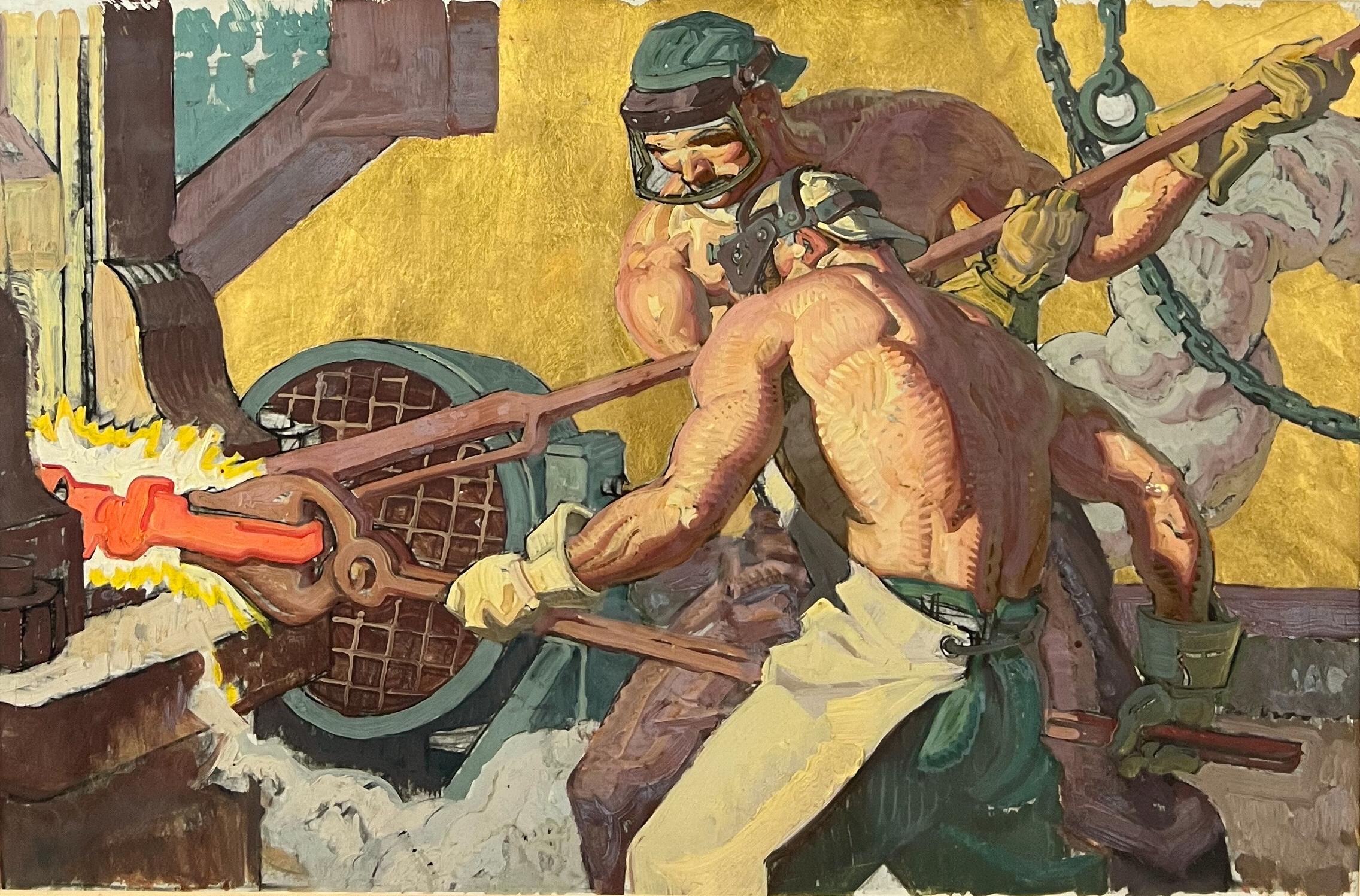 Forging a Crankshaft - Painting by Dean Cornwell