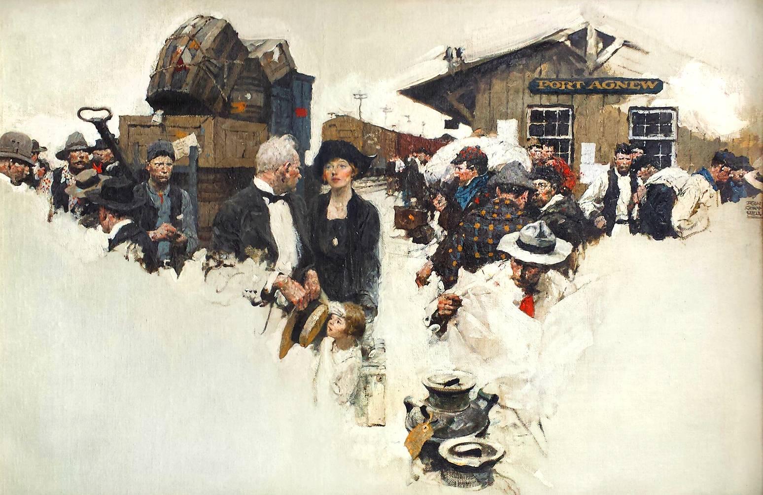 Kindred of the Dust, Frontier Town Cosmopolitan Magazine (Post-Impressionismus), Painting, von Dean Cornwell