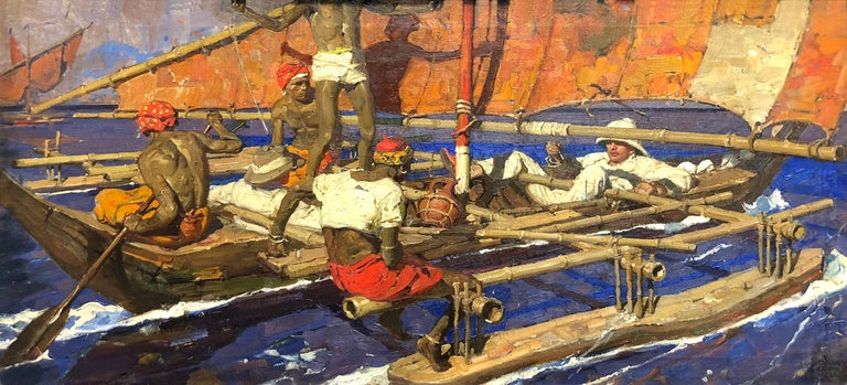 Dean Cornwell Landscape Painting - Land Where Men Forget the Past, The Coconut Pearl