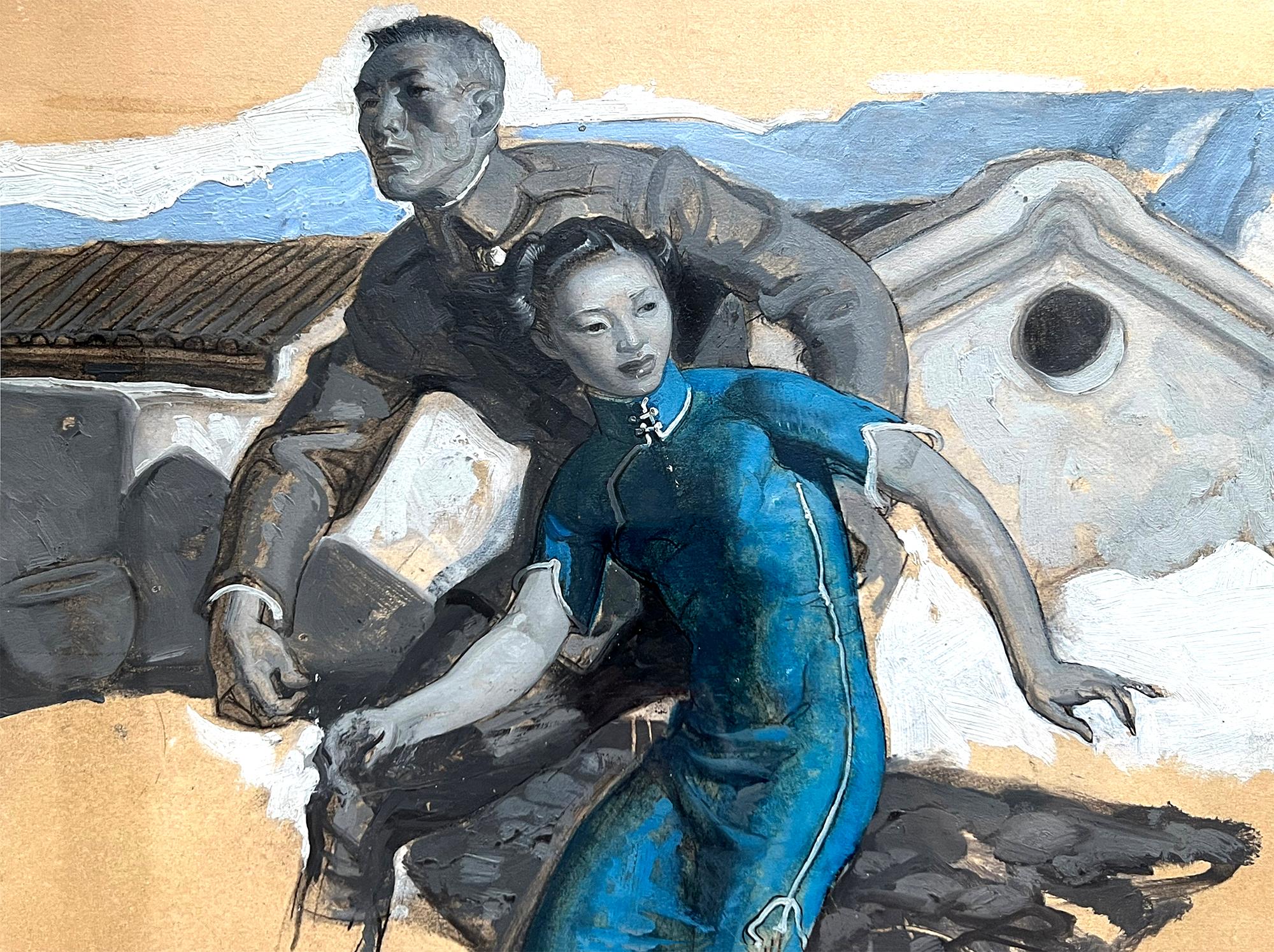 Porträt eines chinesischen Paares. Pearl S. Buck Tiger Tiger Illustration  Kosmopolitisch (Amerikanischer Realismus), Painting, von Dean Cornwell