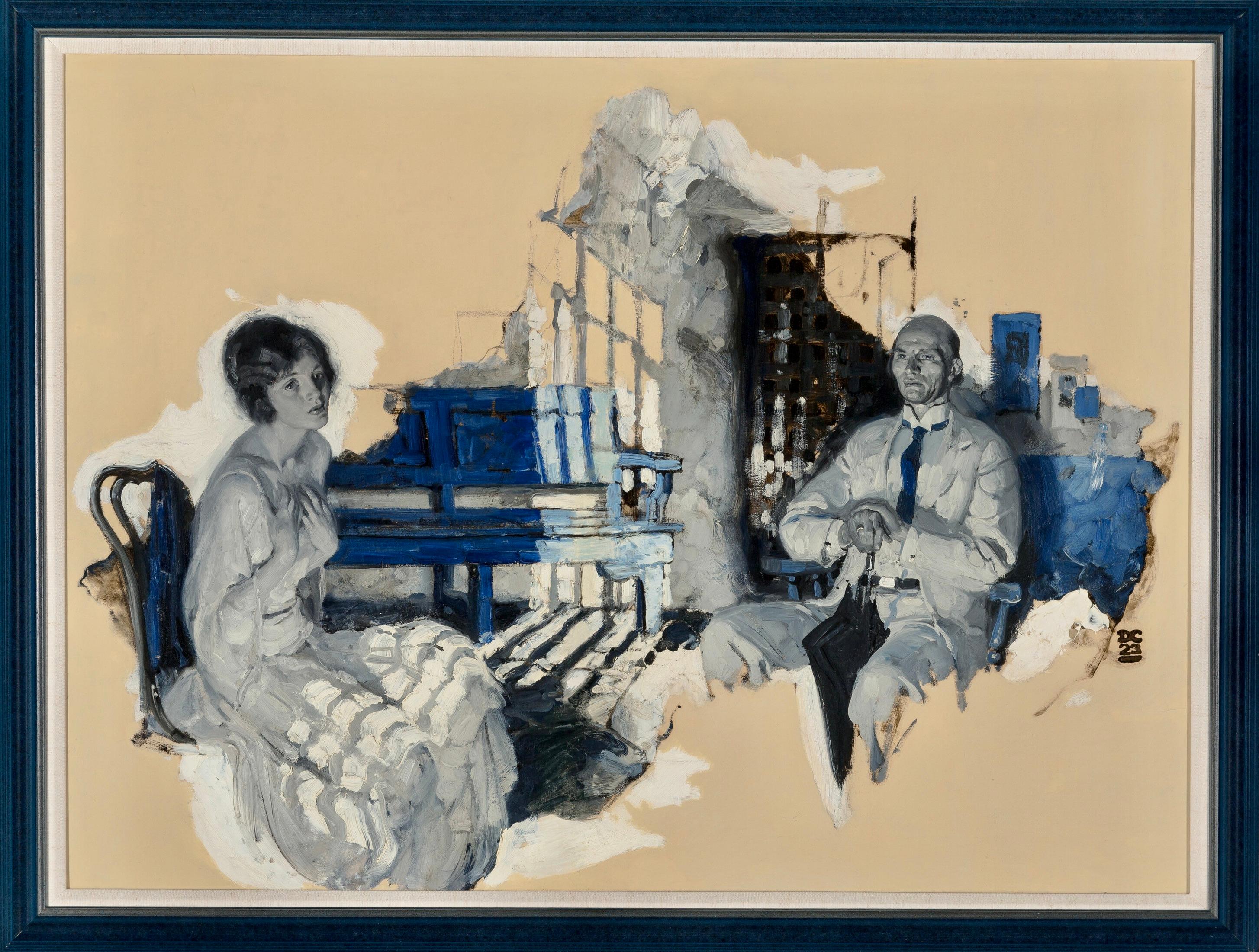 Contemplazione seduta - Painting di Dean Cornwell