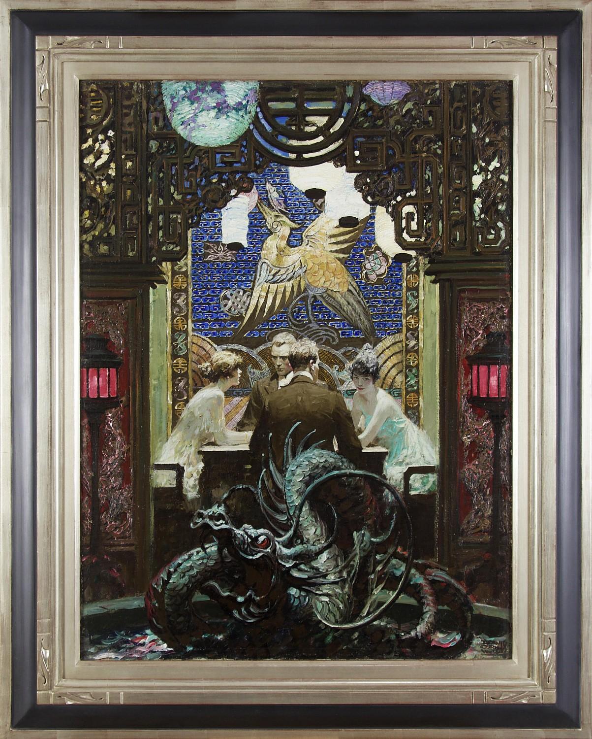 La DEN dell'iniquità, La valle dei giganti, Illustrazione della rivista Red Book - Painting di Dean Cornwell
