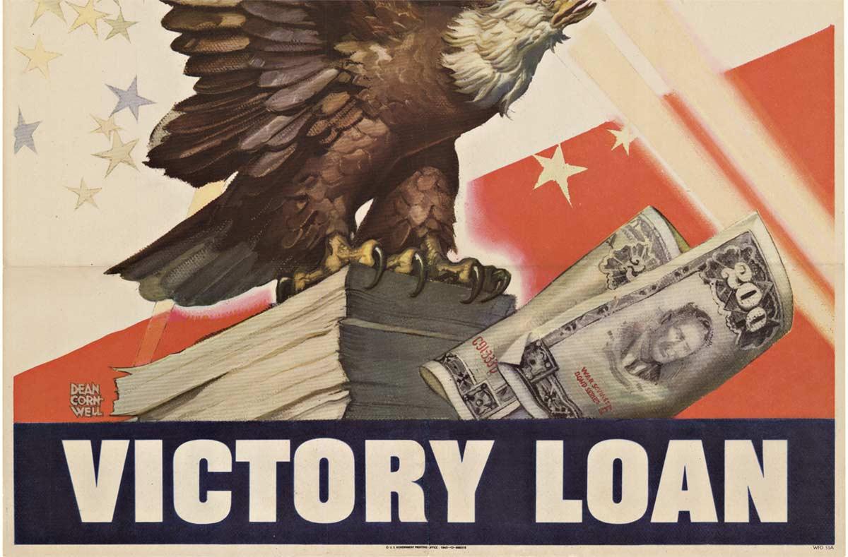Original Victory Loan ( prêt de guerre)  Affiche vintage « Victory - now you can invest in it ! » - Print de Dean Cornwell