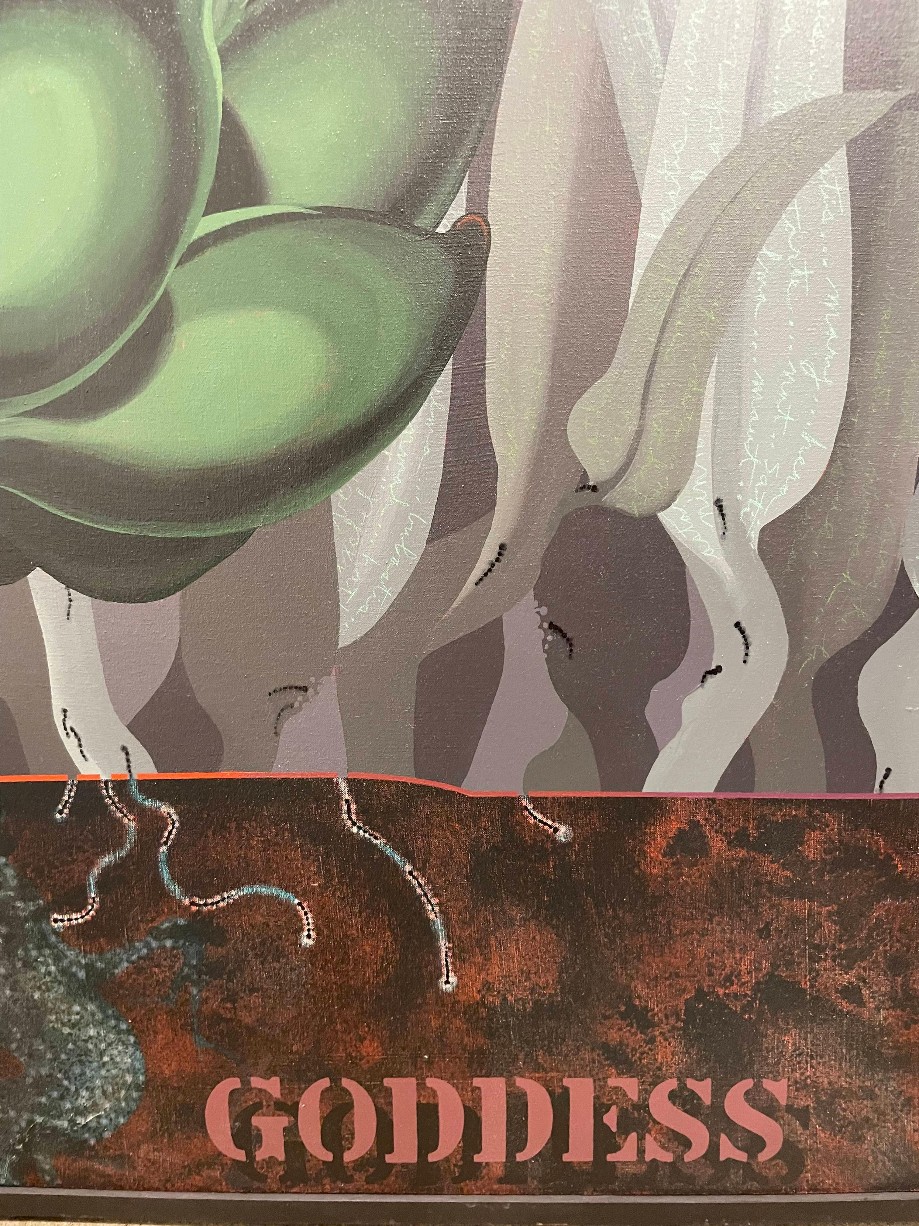Goddess, Large Surreal Late 20th Century Painting, Cleveland School Artist For Sale 11