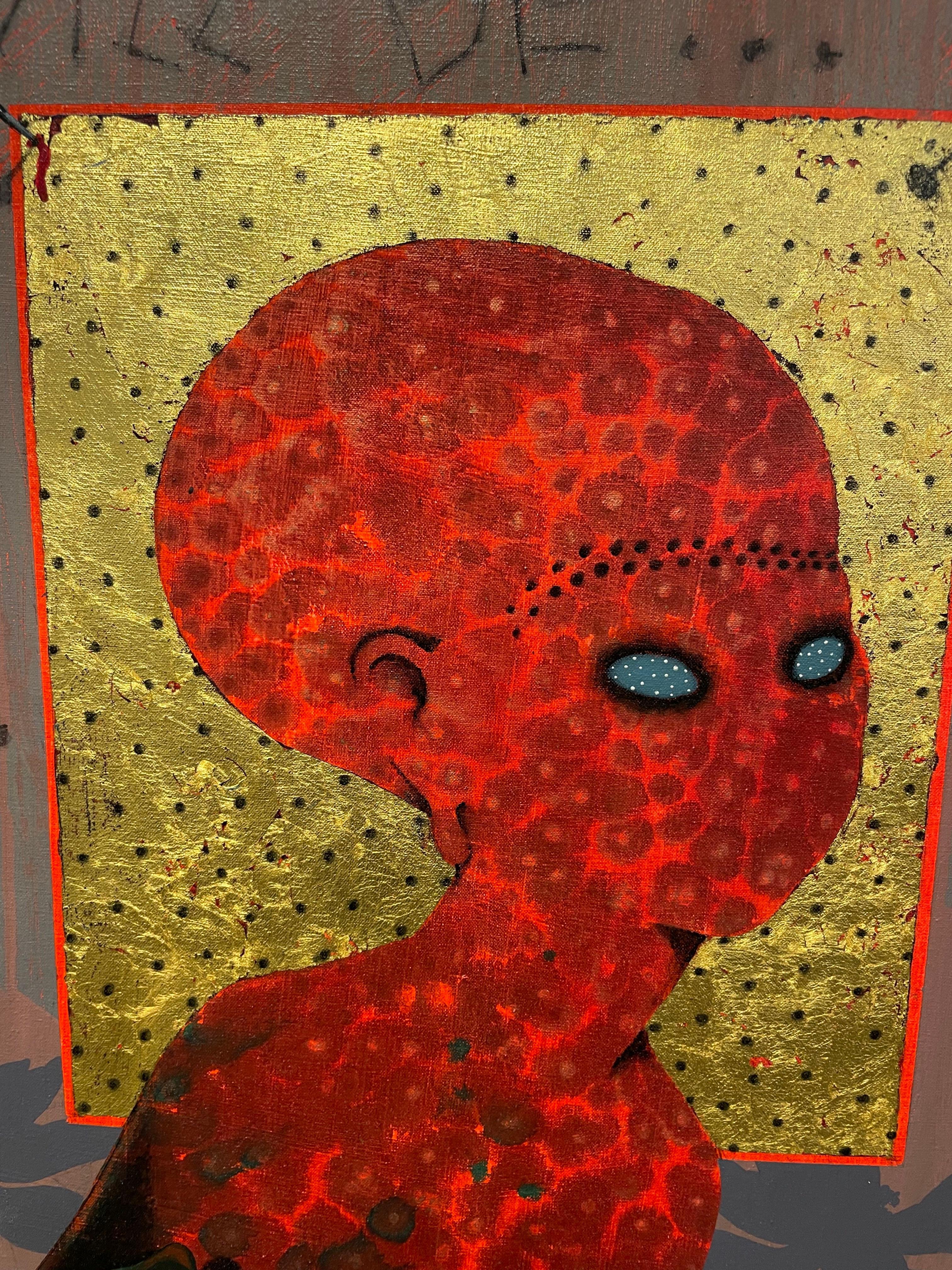 Goddess, Large Surreal Late 20th Century Painting, Cleveland School Artist For Sale 6