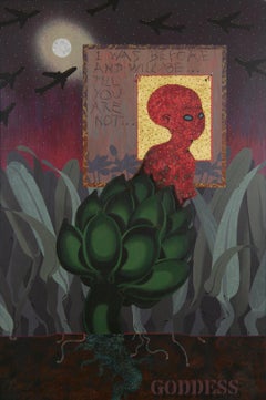 Goddess, Large Surreal Late 20th Century Painting, Cleveland School Artist