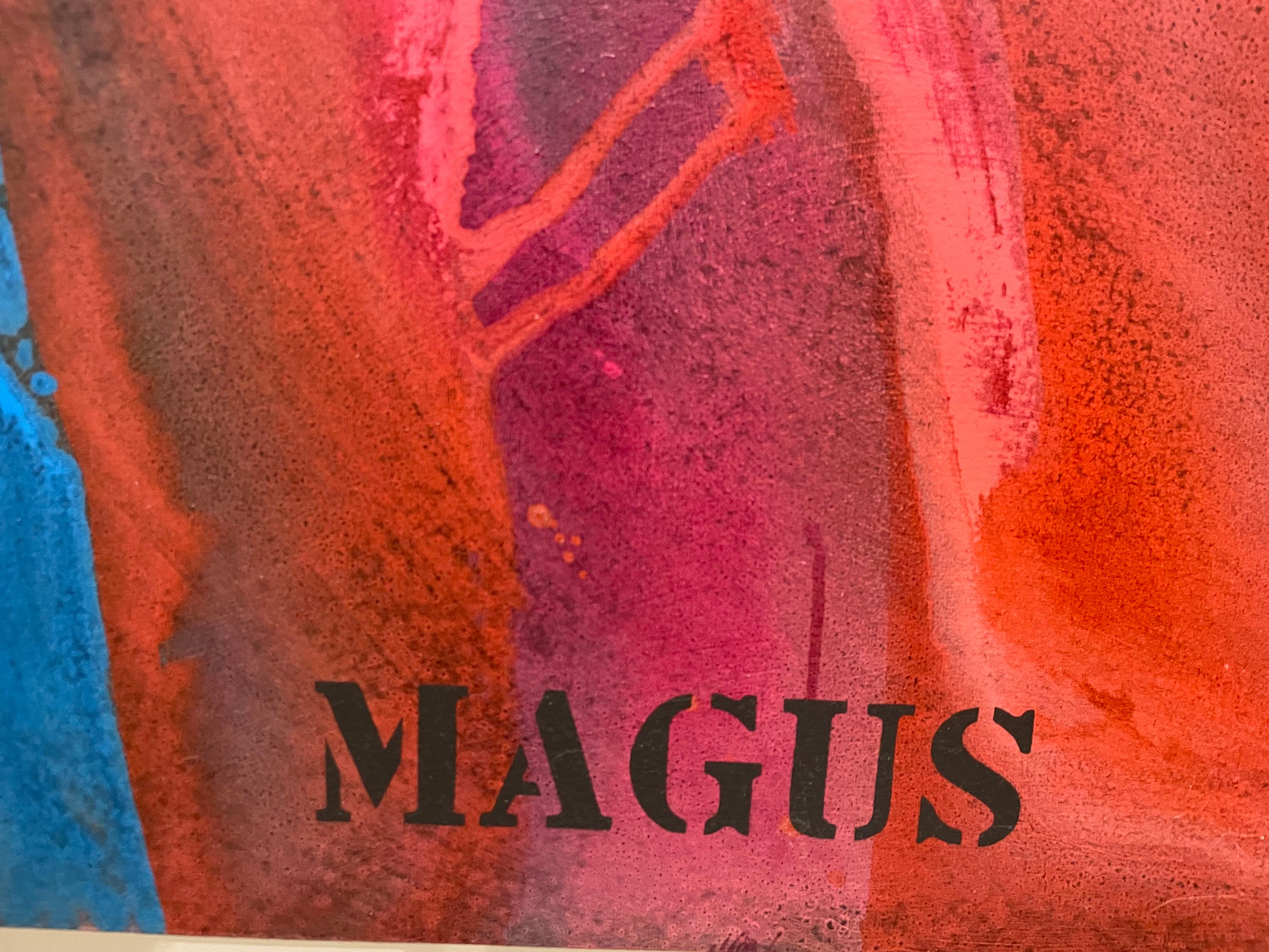 The Magus - Sometimes a Cigar is Just a Cigar, Grande peinture surréaliste d'un magicien en vente 8
