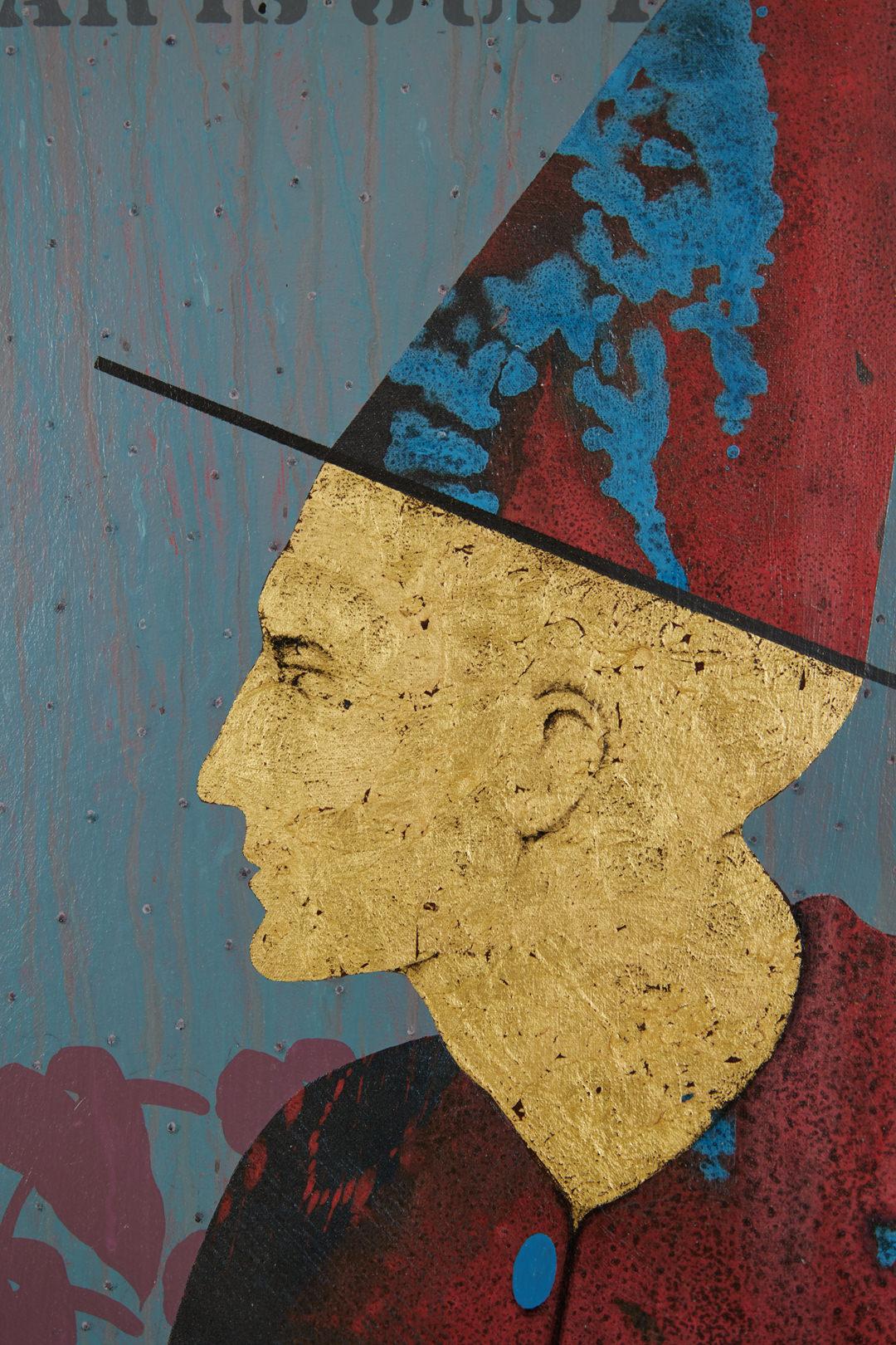 The Magus - Sometimes a Cigar is Just a Cigar, Grande peinture surréaliste d'un magicien - Noir Figurative Painting par Dean Drahos