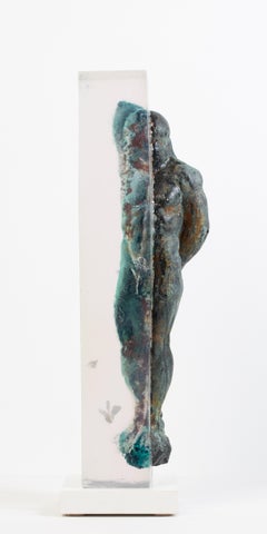 Embedded Slave - After Michelangelo, Sculpture Half Embedded in Clear Resin