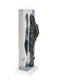 Embedded Slave - After Michelangelo, Sculpture Half Embedded in Clear Resin