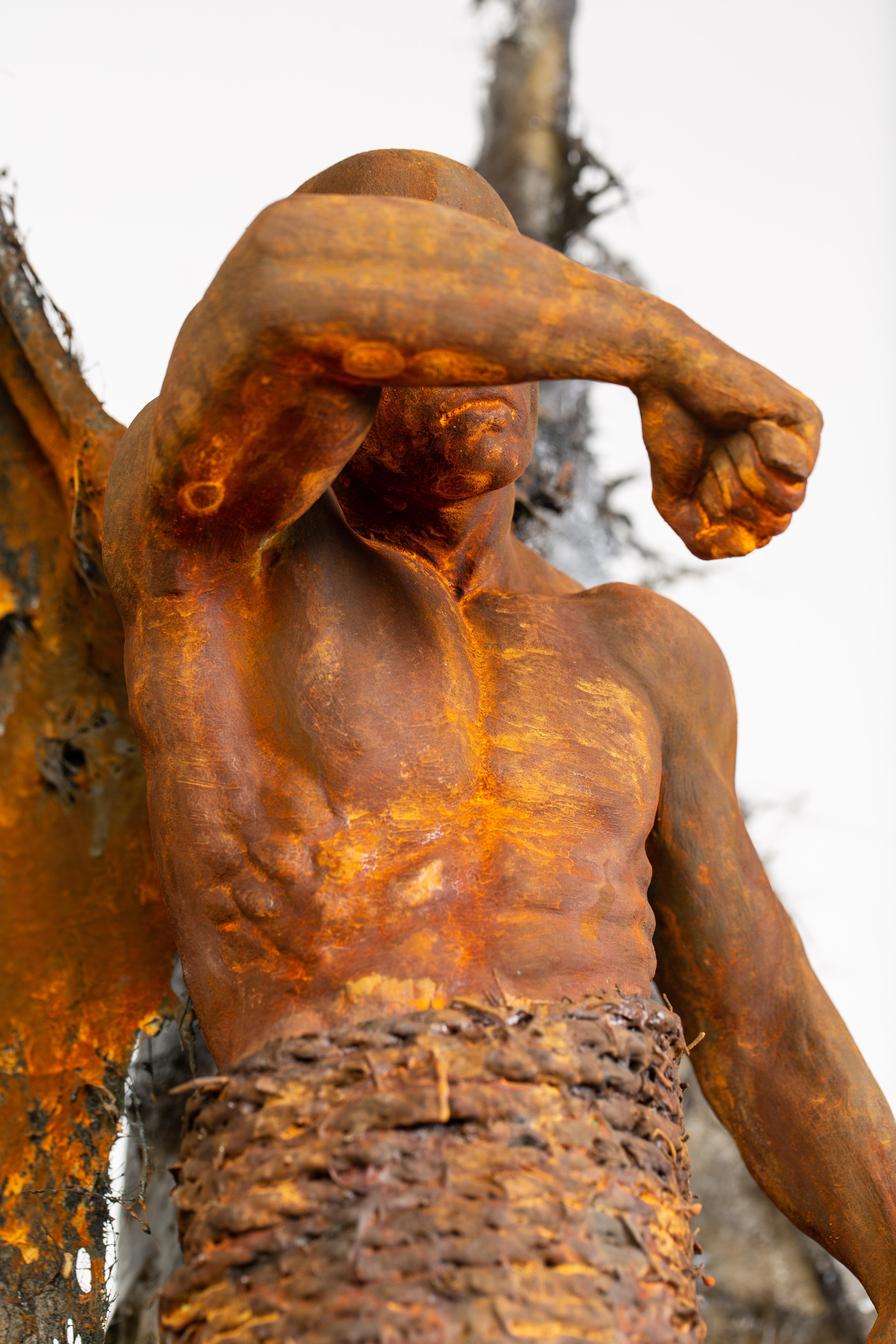 Guardian: Obscura - Winged, Bronze, Mixed Media Sculpture, Rust and Iron Patina 6