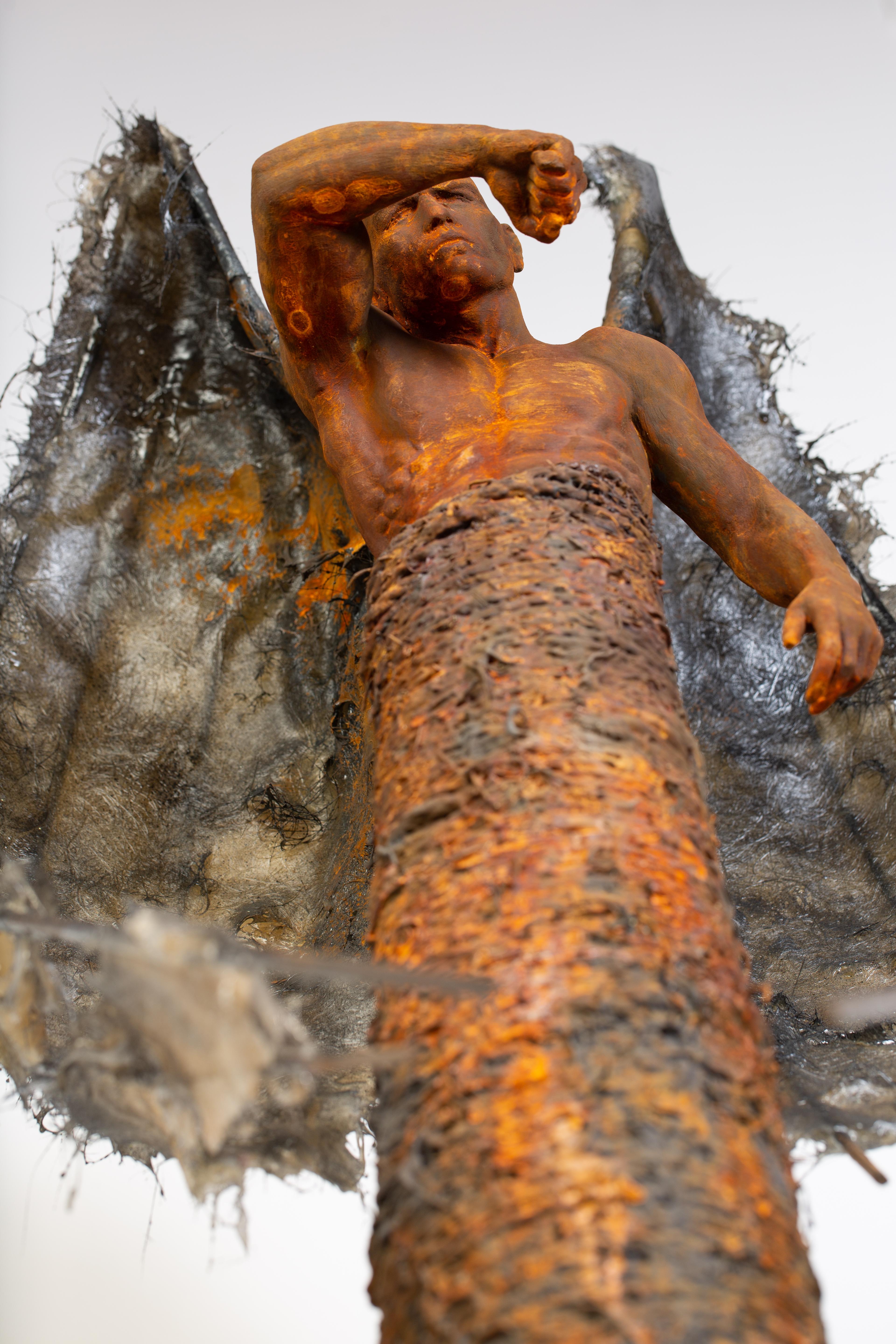 Guardian: Obscura - Winged, Bronze, Mixed Media Sculpture, Rust and Iron Patina 7