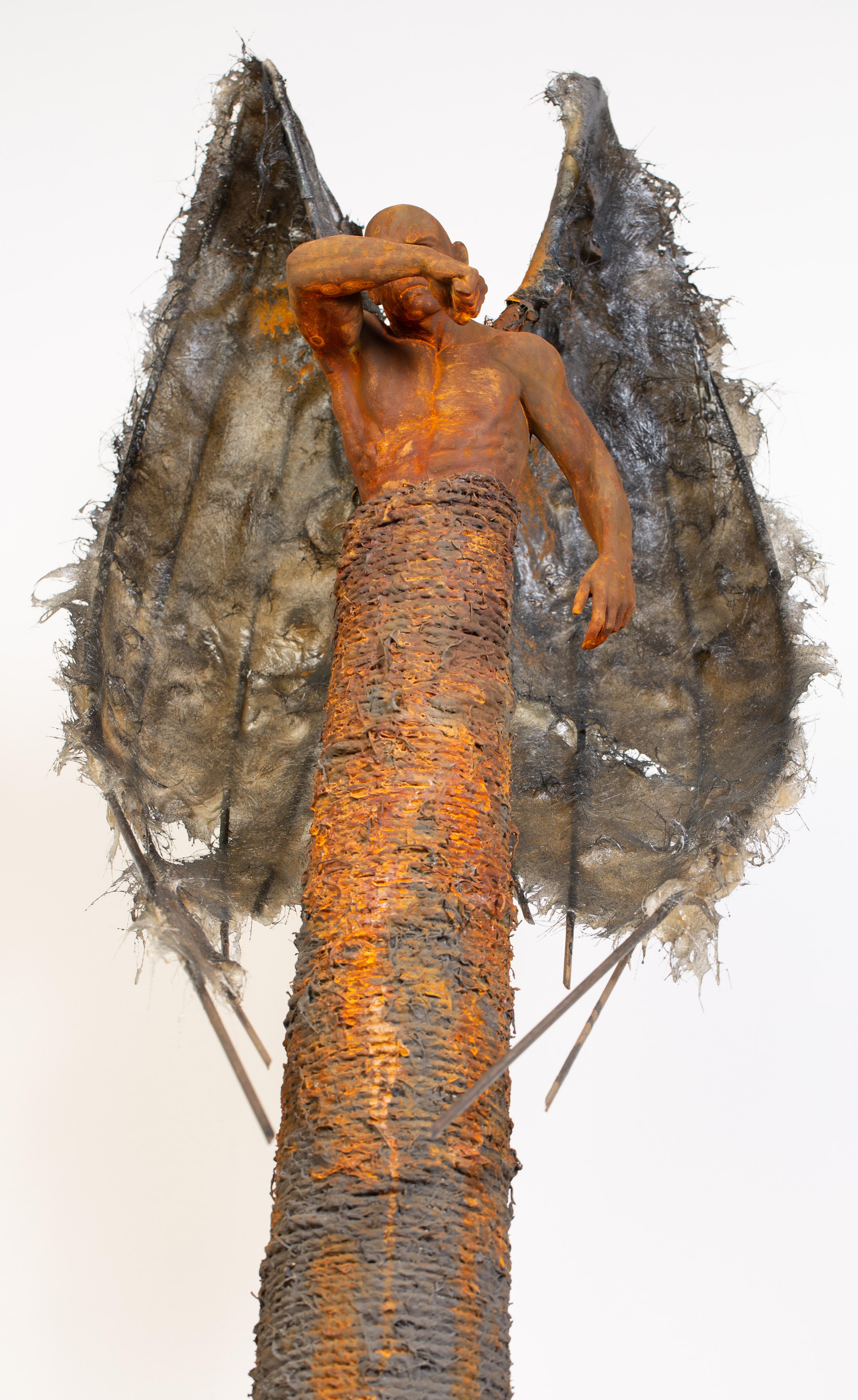 Guardian: Obscura - Winged, Bronze, Mixed Media Sculpture, Rust and Iron Patina 8