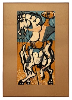 Dean Meeker Horse and Rider, Silkscreen Print, 1970s