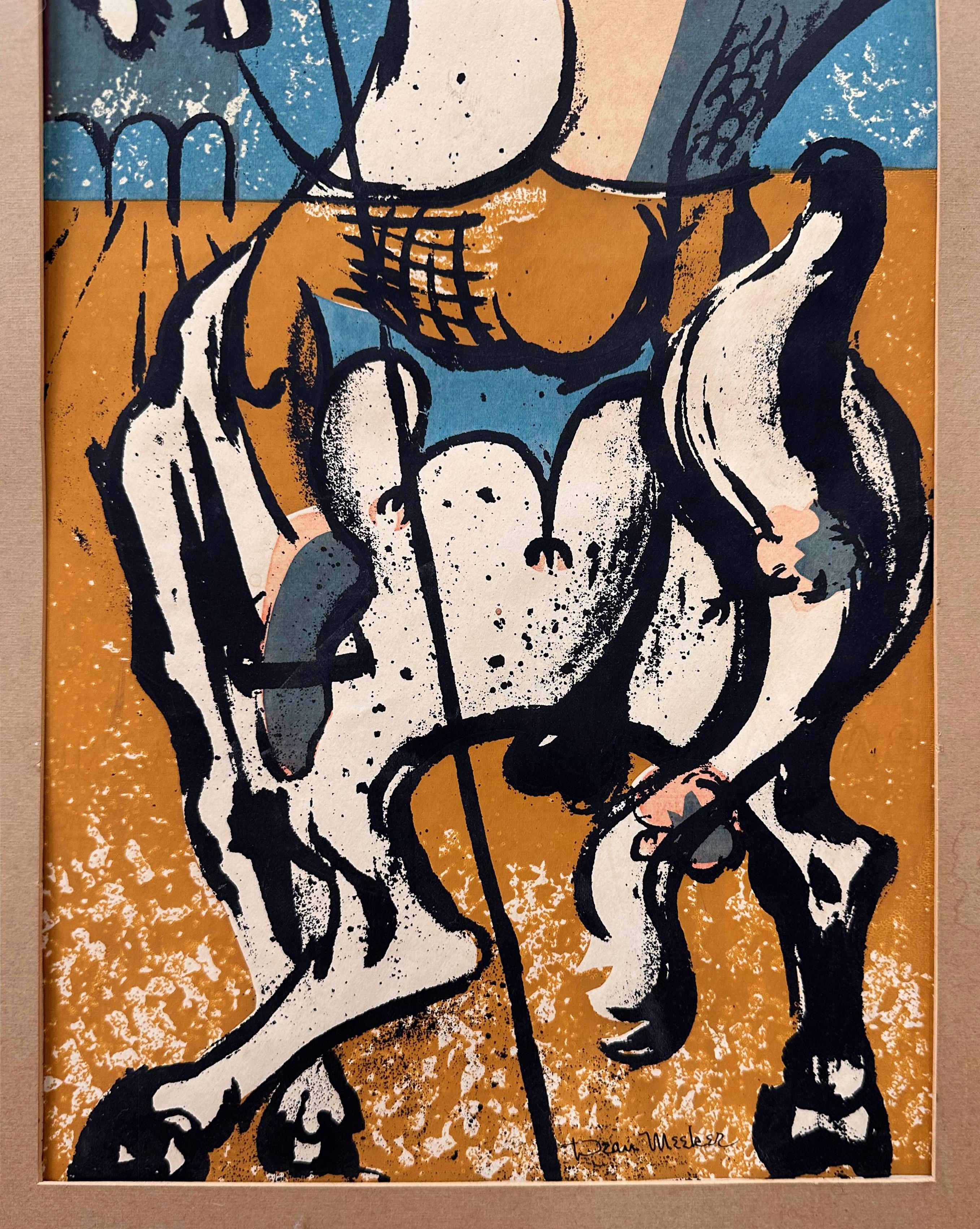 Late 20th Century Dean Meeker Horse and Rider, Lithograph For Sale
