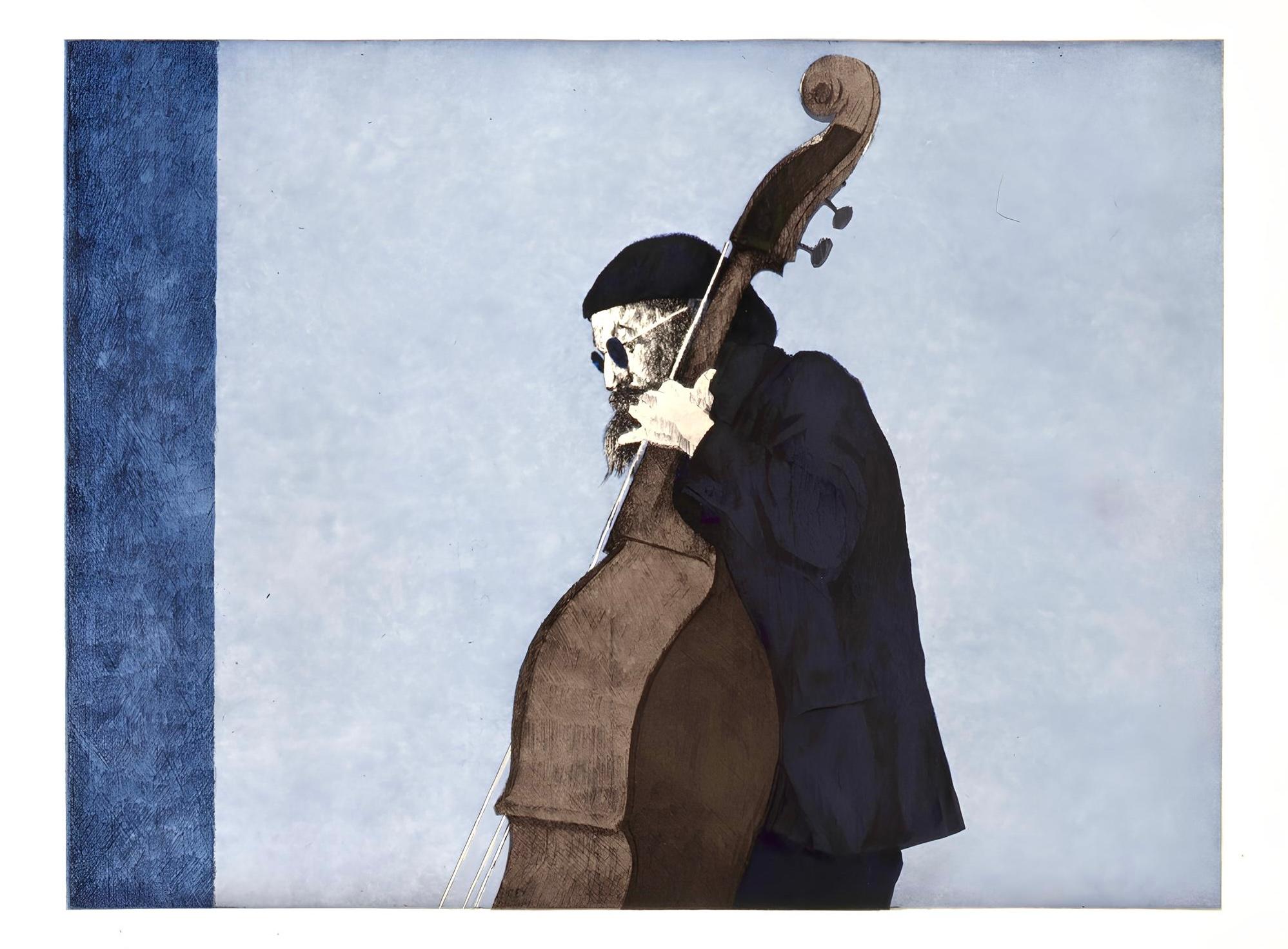 Privation, Music, Deep Rivers in My Soul - Blue Landscape Print by Dean Mitchell