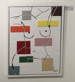 Figura frammentata, tessera di mosaico,  tecnica mista,  Donna, Figura