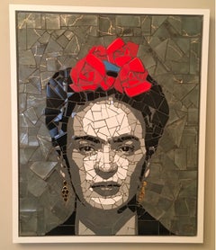 Frida Kahlo, mosaic, portrait, original artwork, dimensional