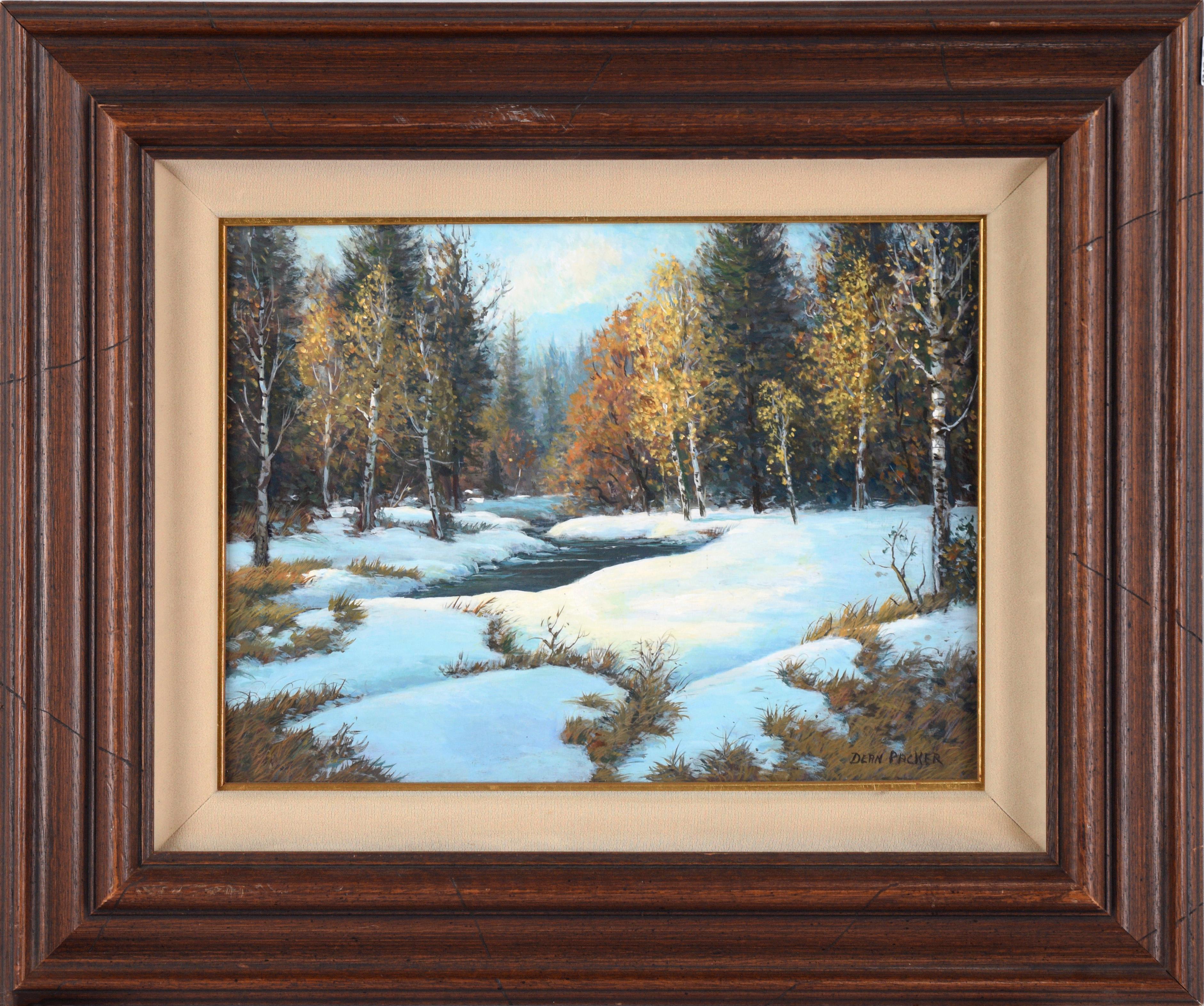 Snowy Creek in Hope Valley - Landscape in Oil on Masonite