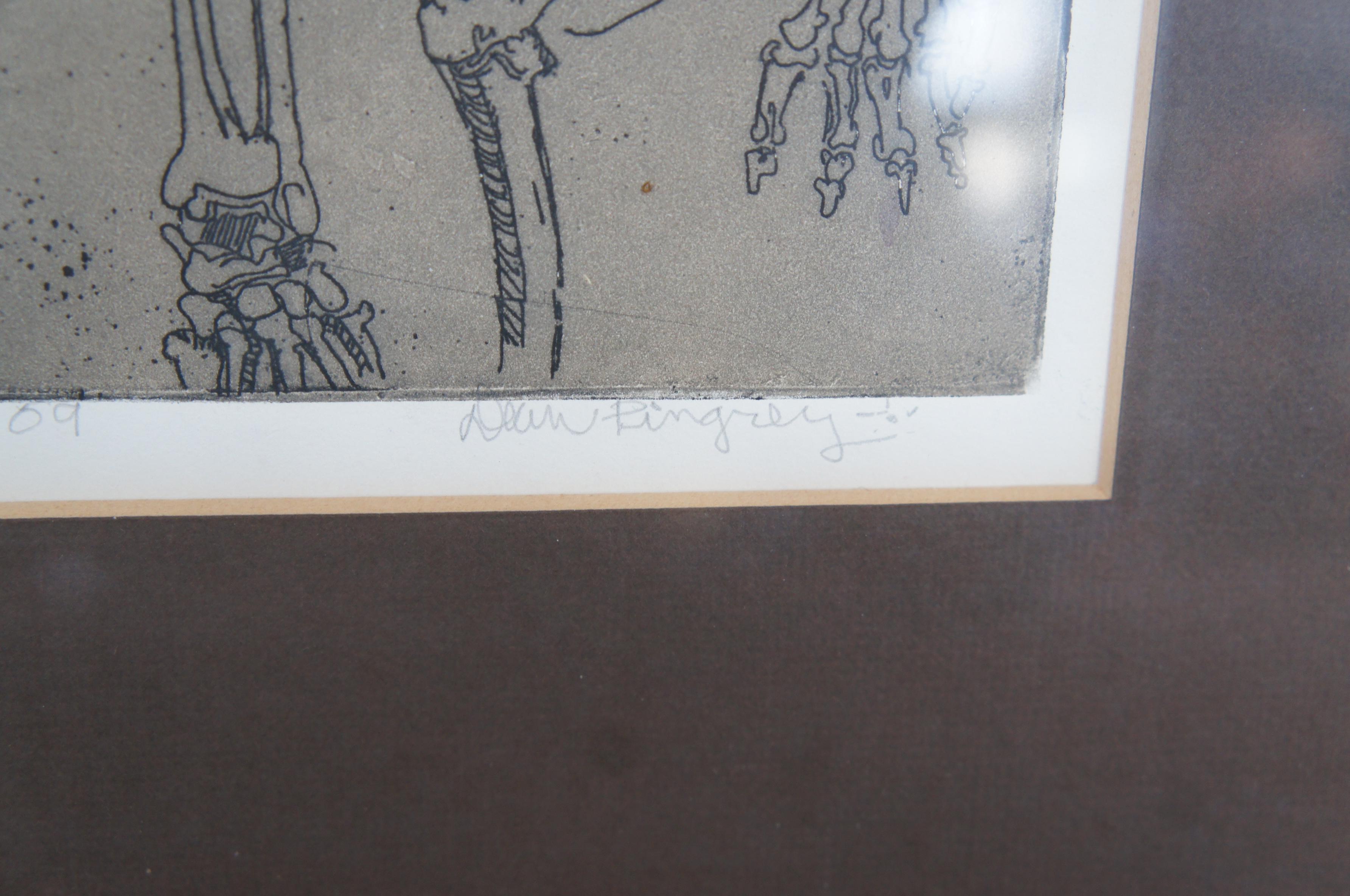 Dean Pingrey Brown Bones Human Anatomy Skeleton Etching 1