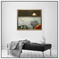 Dean Richardson Large Oil On Canvas Original Landscape Painting Signed Artwork