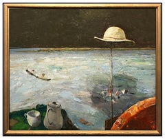 Dean Richardson Large Oil On Canvas Original Landscape Painting Signed Artwork