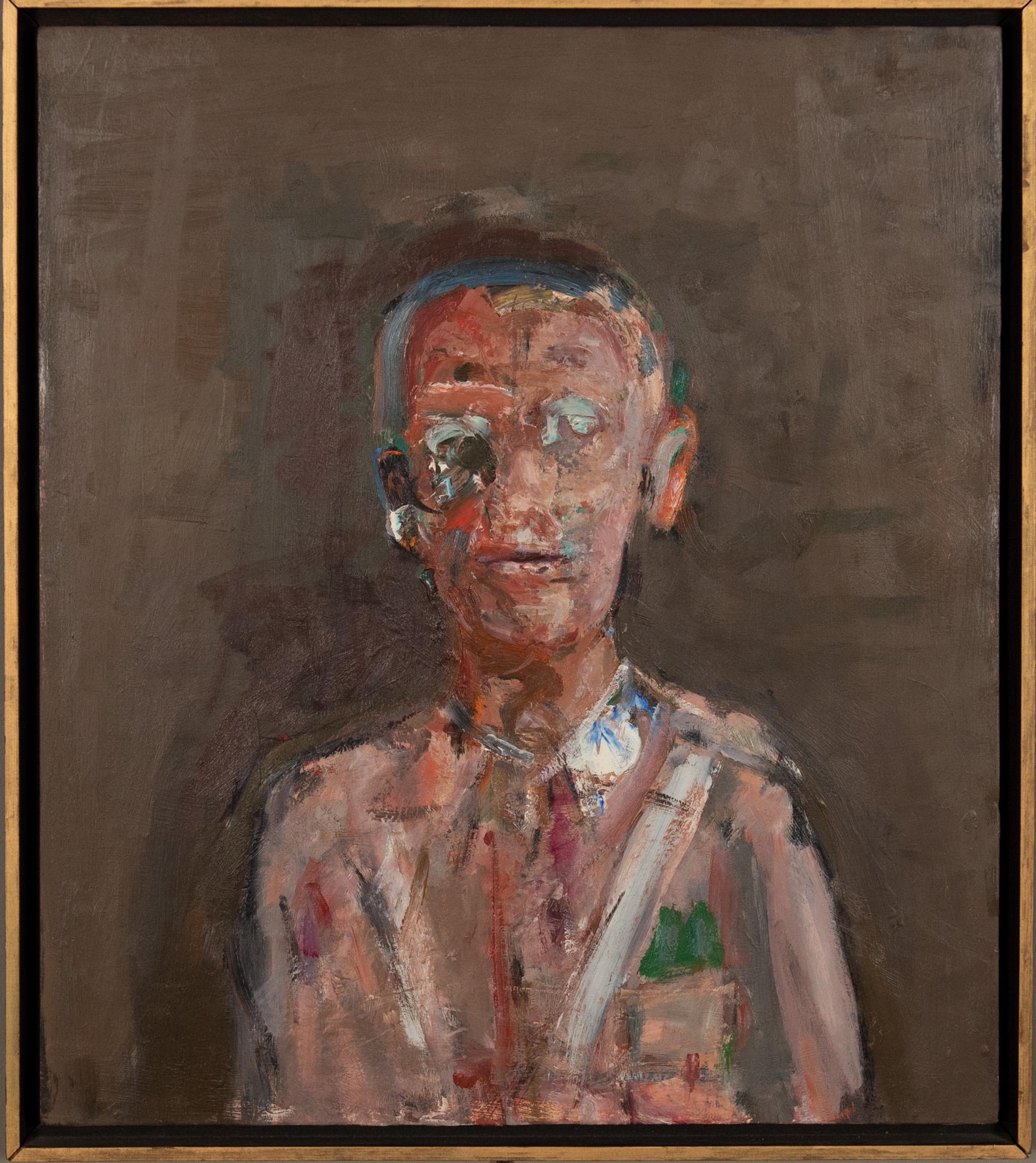 Retrato de Hombre Militar Figurativo Abstracto Pintura al Óleo Artista Modernista Americano - Painting de Dean Richardson
