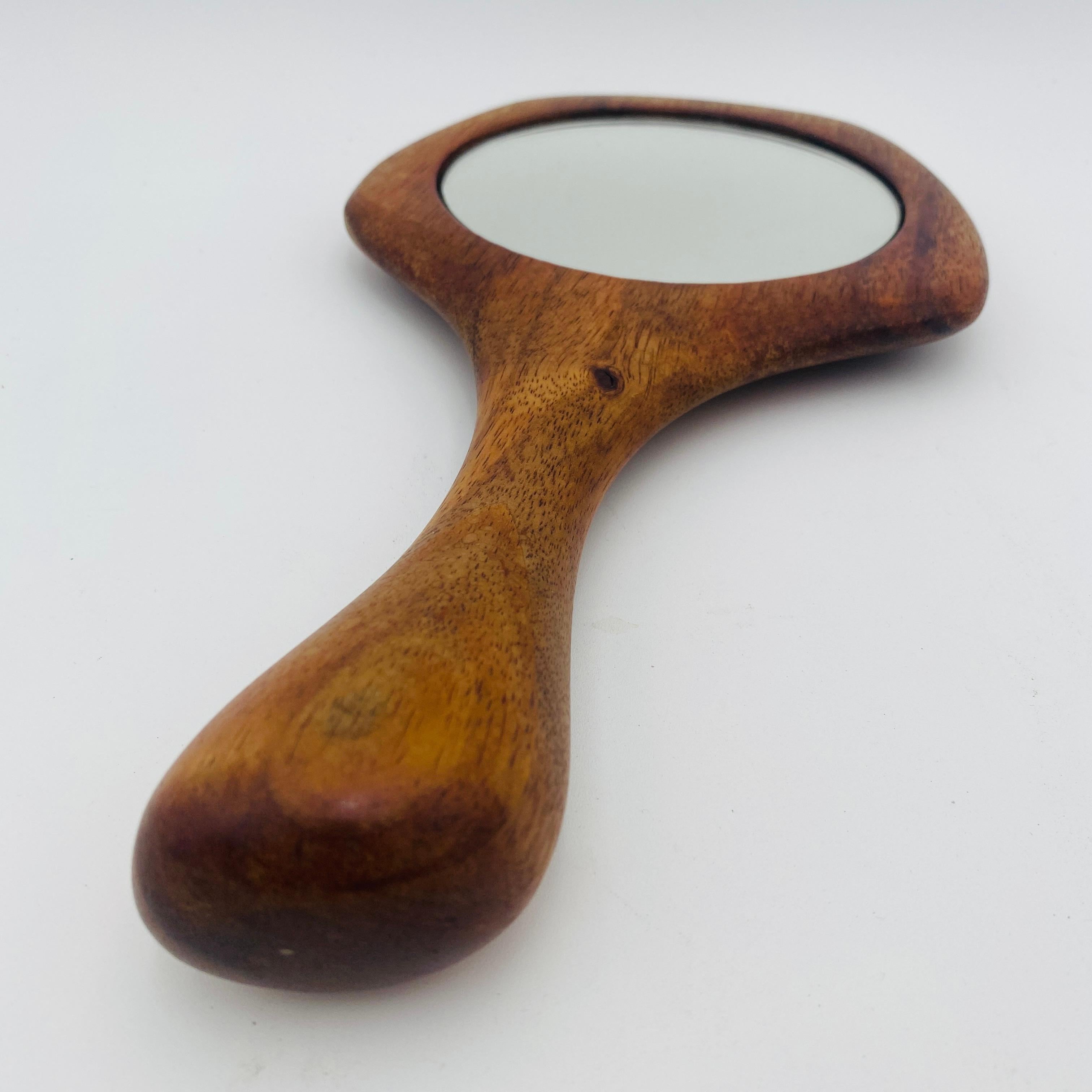 Américain Miroir à la main de Dean Santner, Californie, design moderne du milieu du siècle dernier en vente