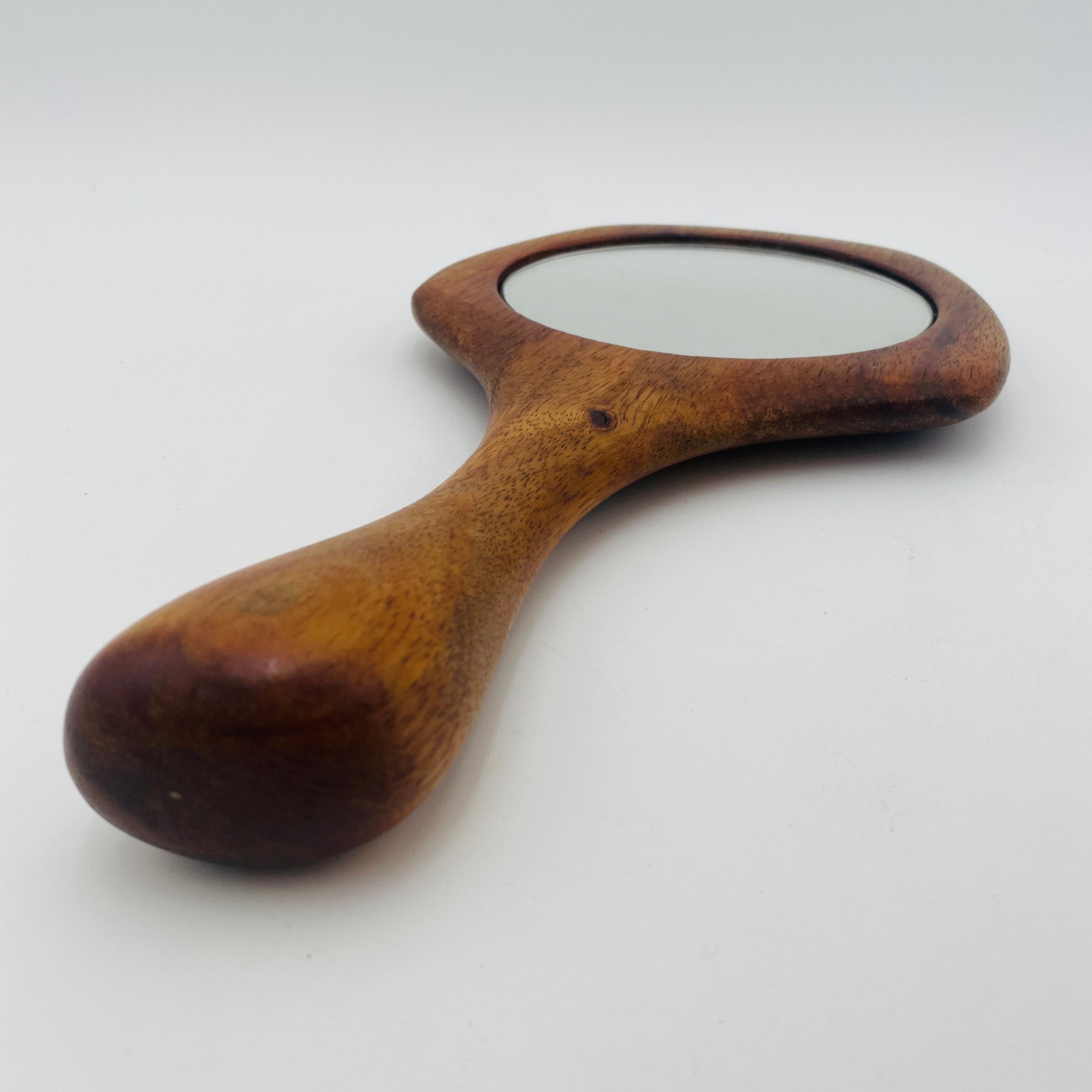 Miroir à la main de Dean Santner, Californie, design moderne du milieu du siècle dernier en vente 2