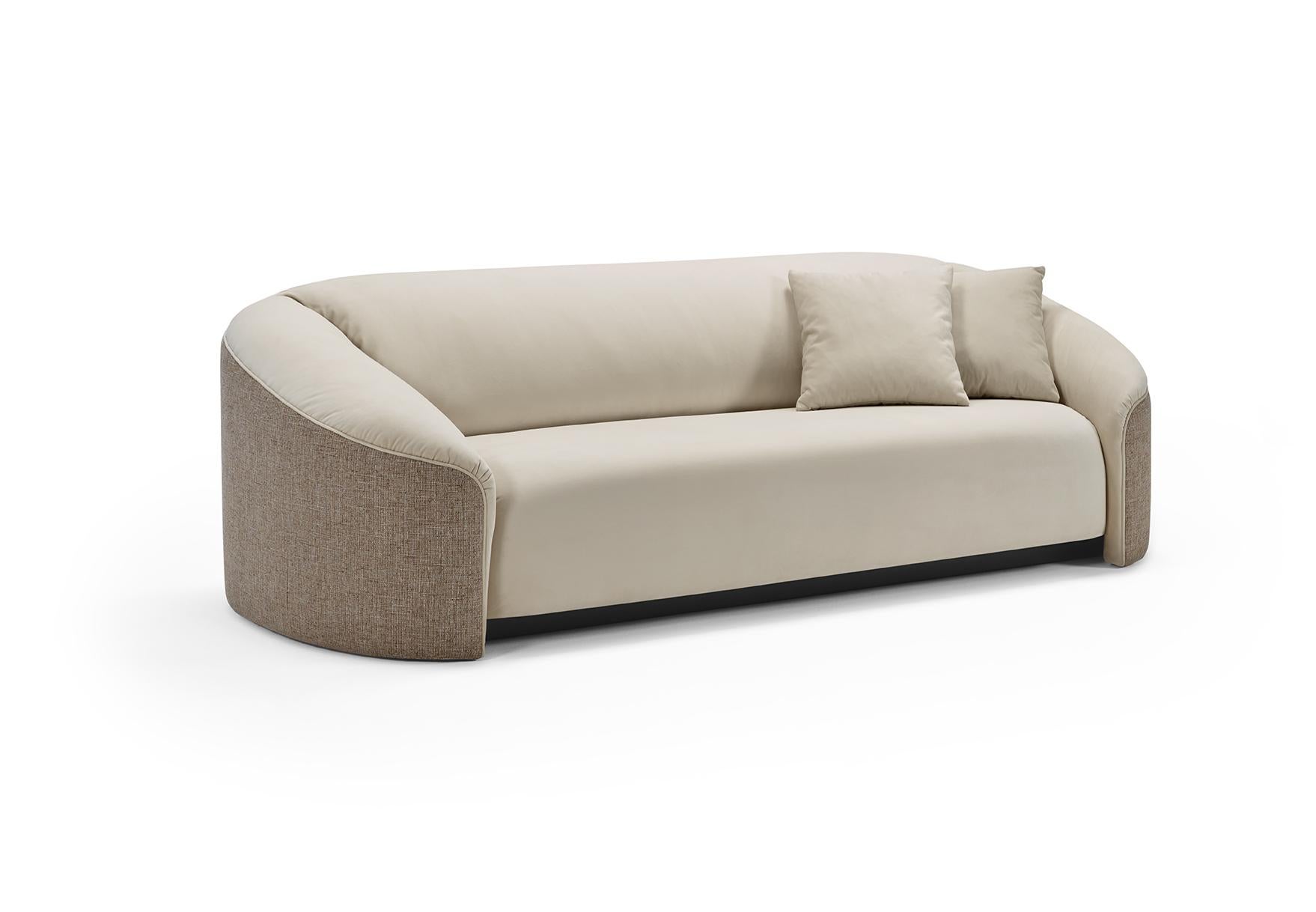 Sofa DEAN mit zwei Stoffen bezogen (Moderne) im Angebot