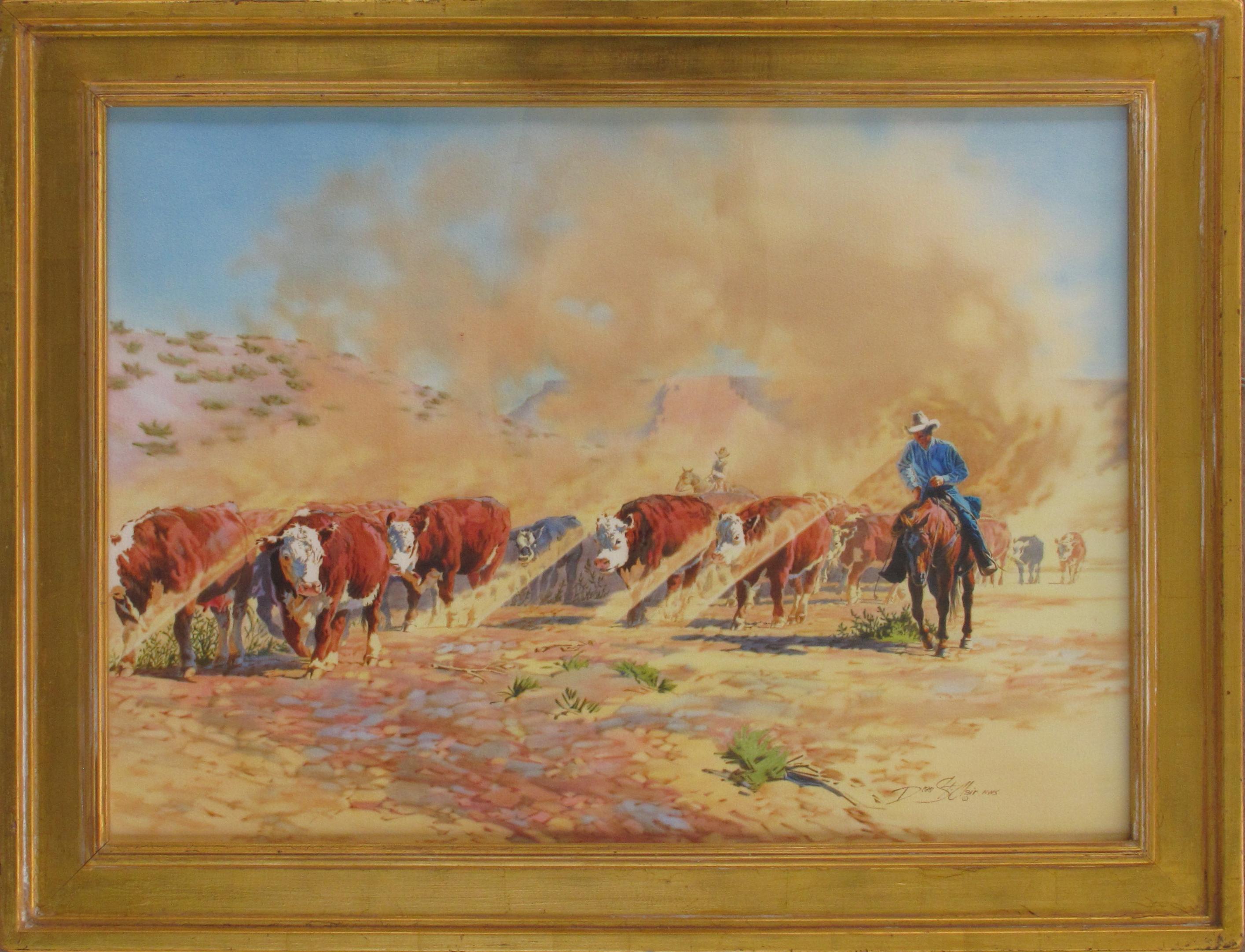 Cattle Drive - Painting by Dean St. Clair