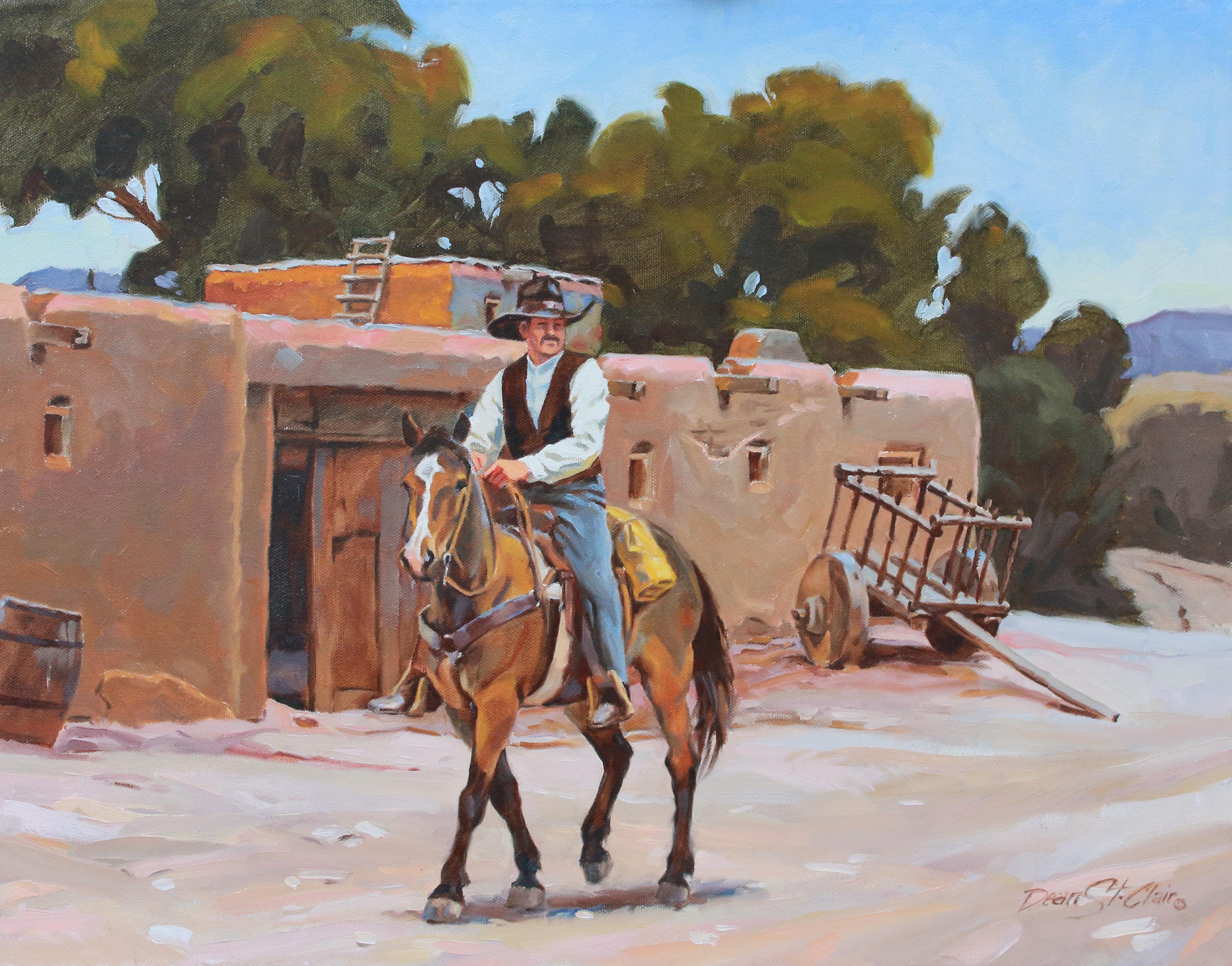 Cowboy - Impressionist Painting by Dean St. Clair