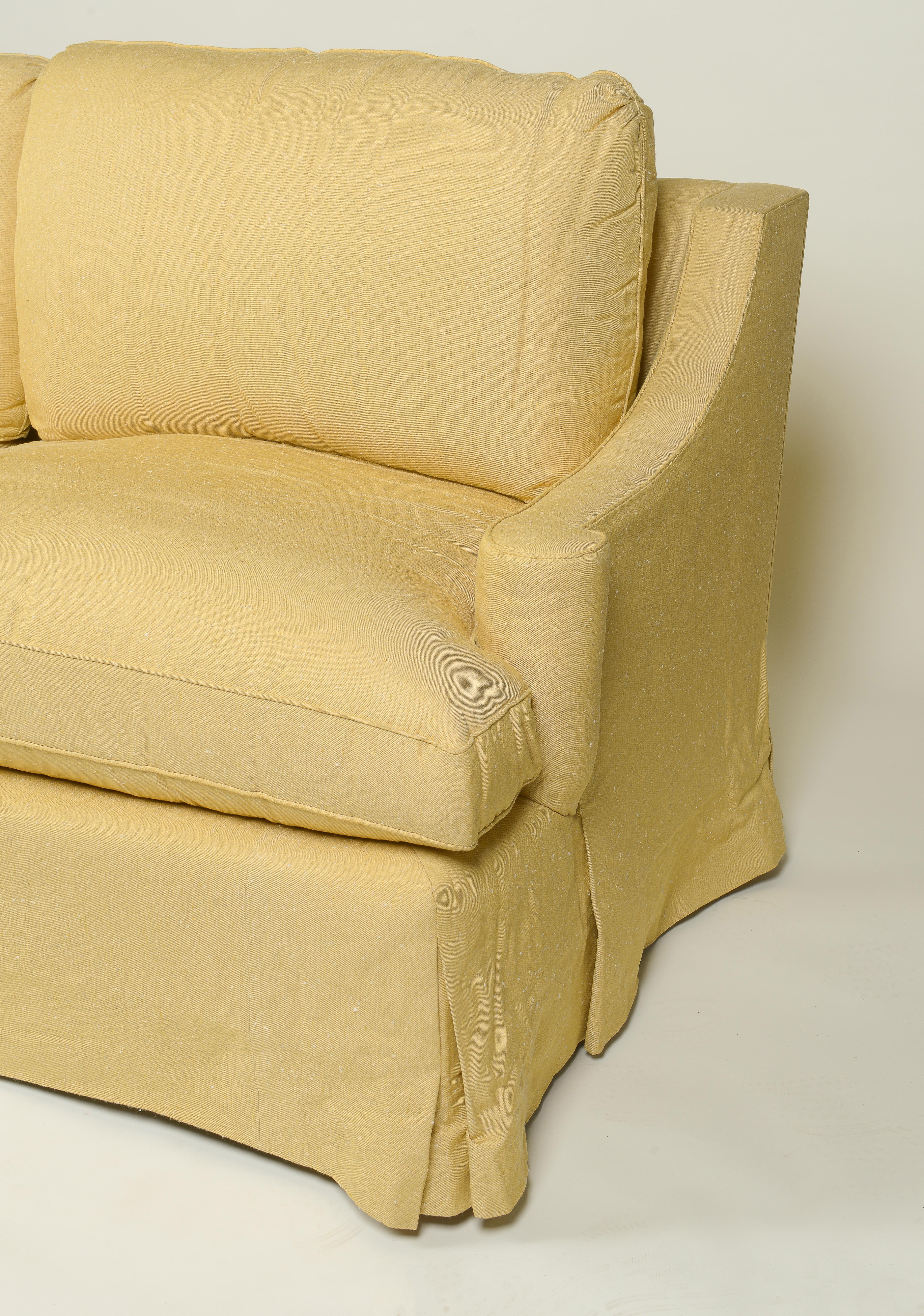 Regency DeAngelis Silk Two-Seater Sofa For Sale