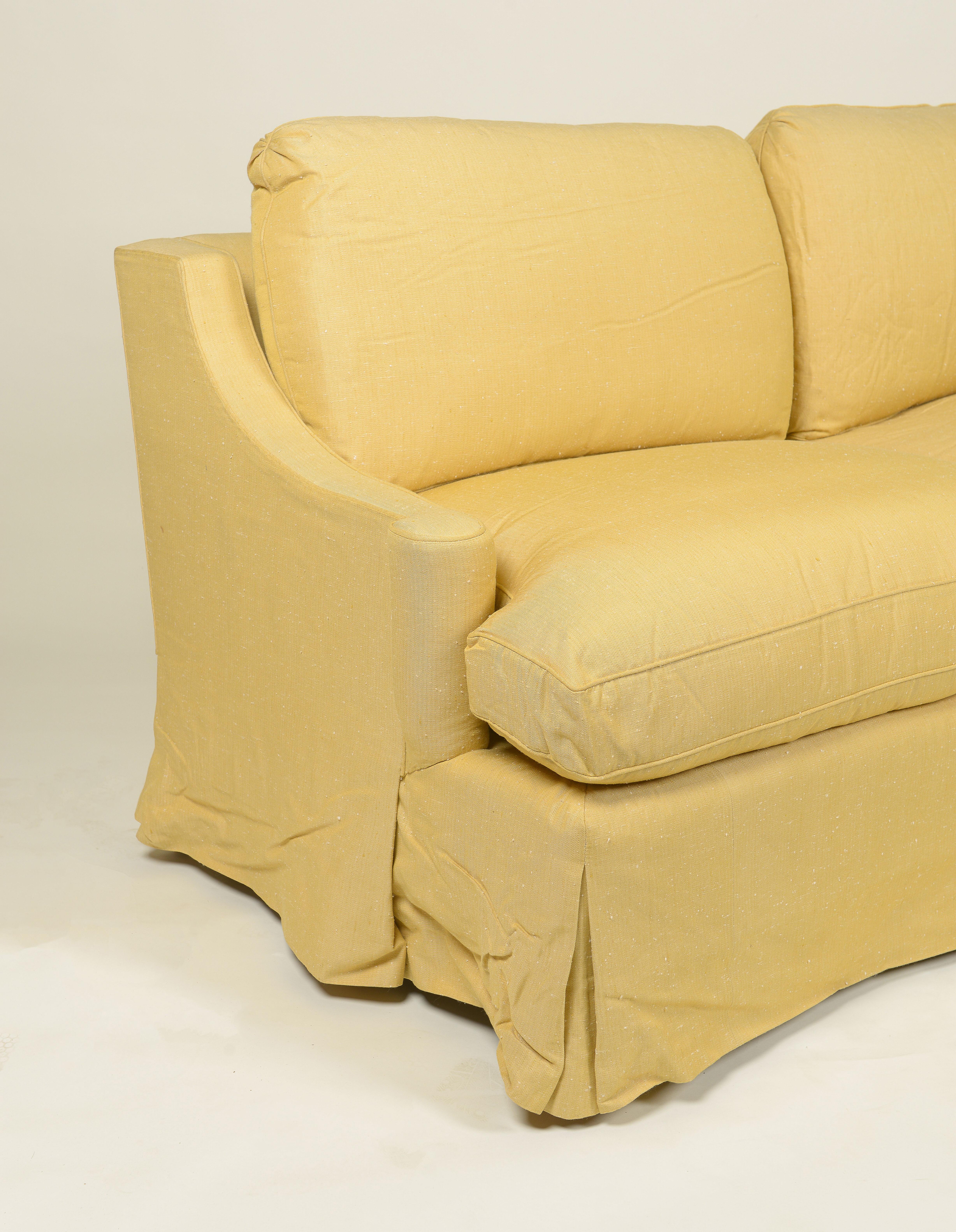 American DeAngelis Silk Two-Seater Sofa For Sale