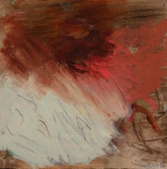 Blaze - Contemporary Abstract Painting in Red, Brown, Beige, Cream