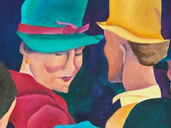 "Cheeky Boy in the Crowd" Colorful Acrylic on Canvas by Deanne Mineau