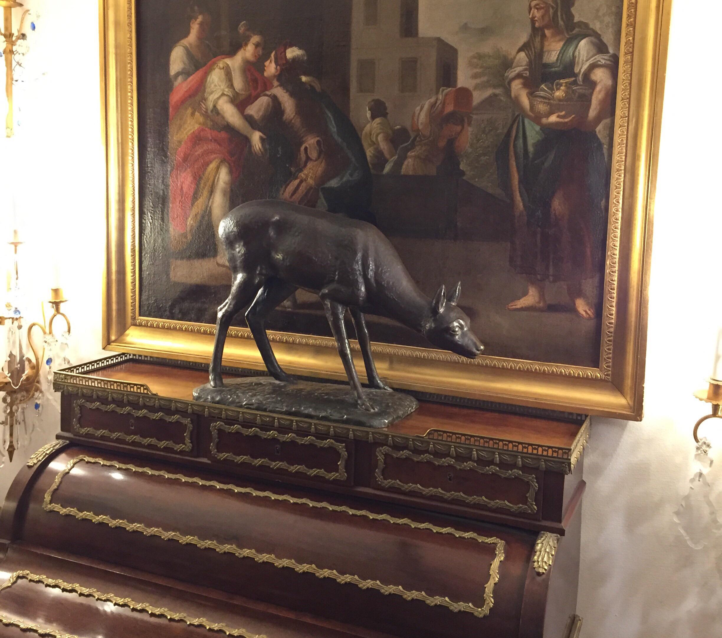 Deer Figure by Italian Buonapace Art Deco Animalier Bronze Sculpture 1930 circa  For Sale 6