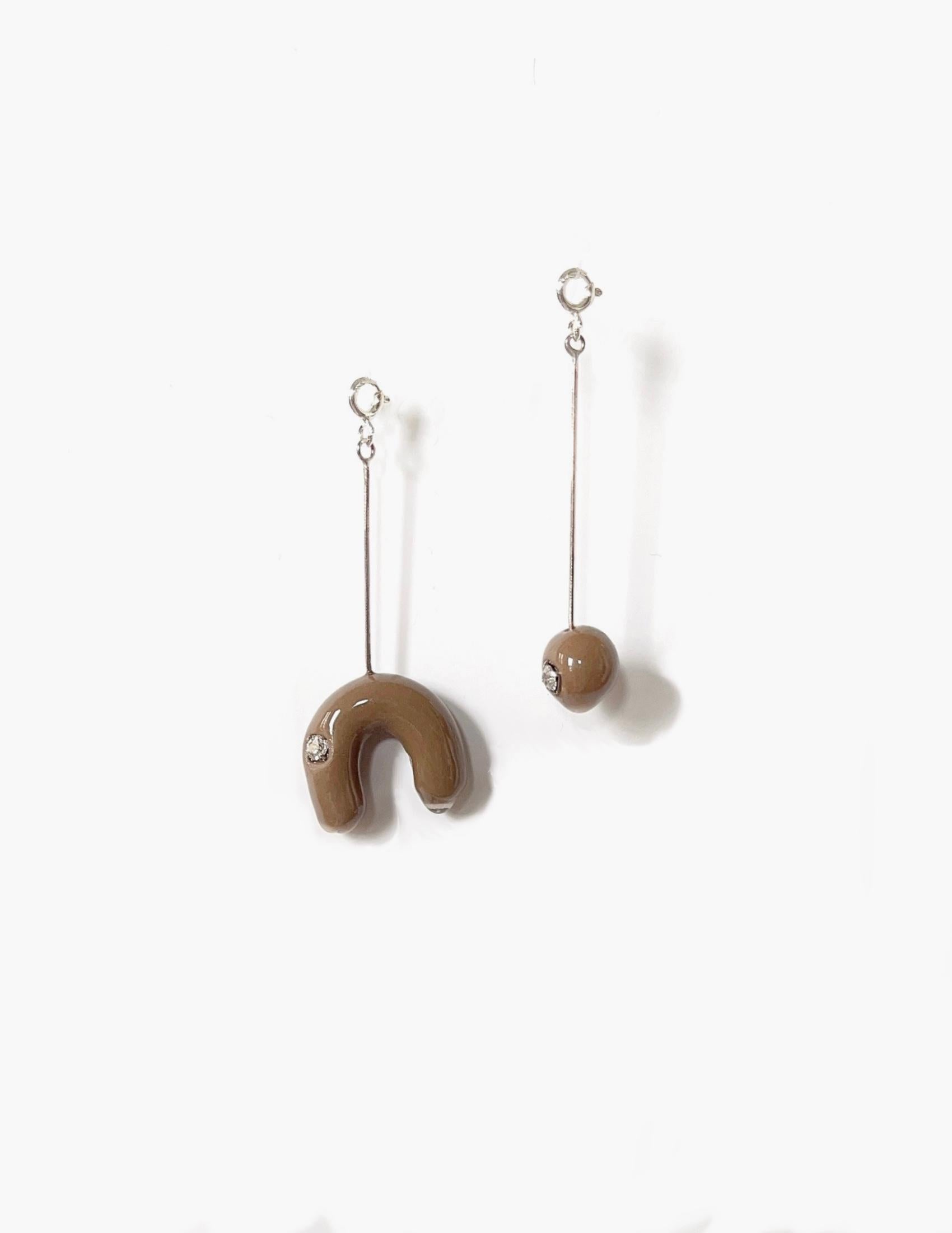 Orecchini con charm di cristallo DEAR MOM in vendita 1