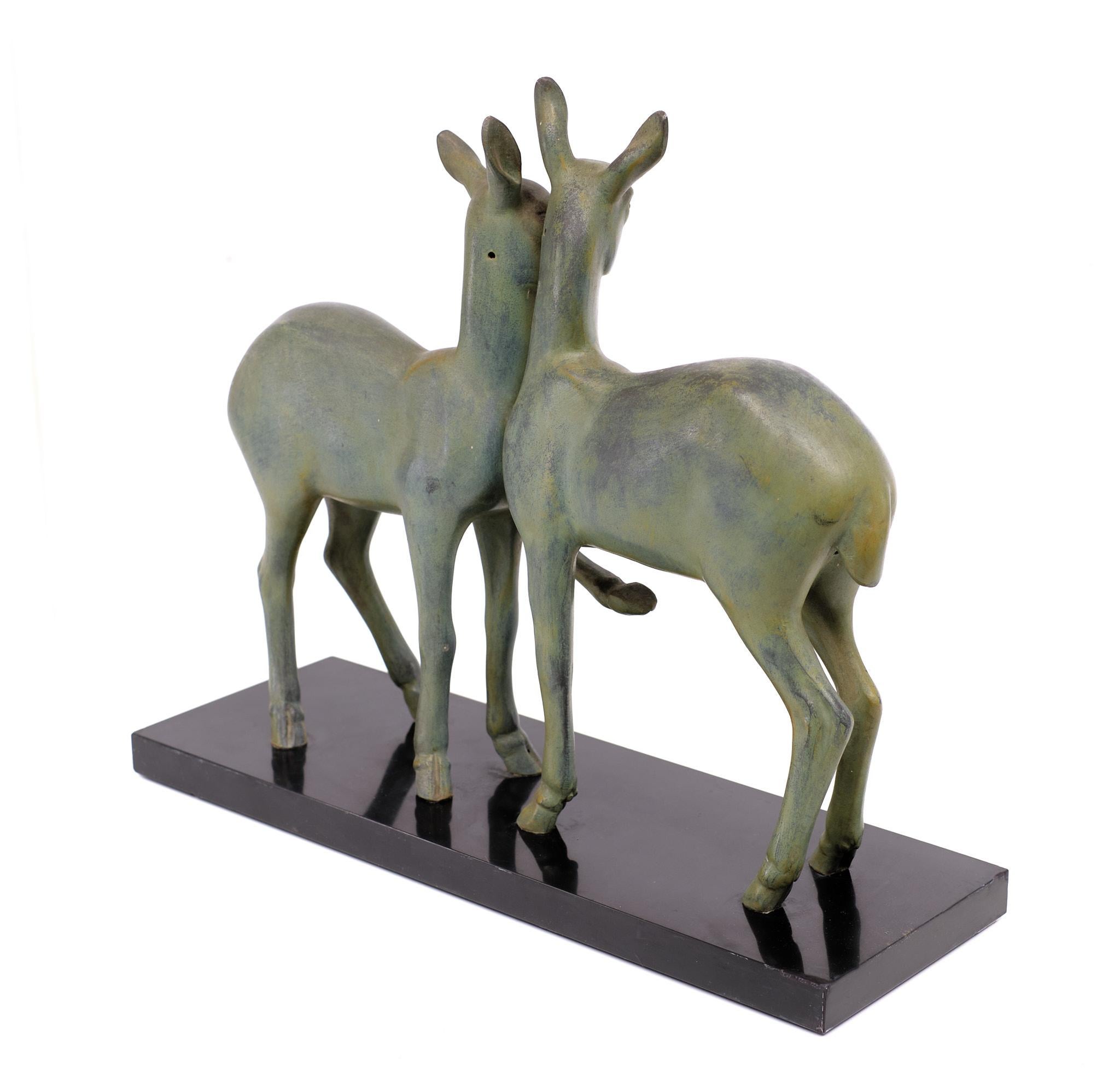 Bronze Deer Sculpture Art Deco  Irénée Rochard, France, 1930s