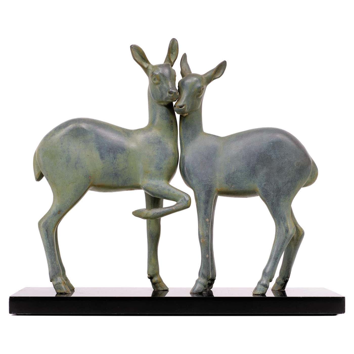 Deer Sculpture Art Deco Irénée Rochard, France, 1930s at 1stDibs