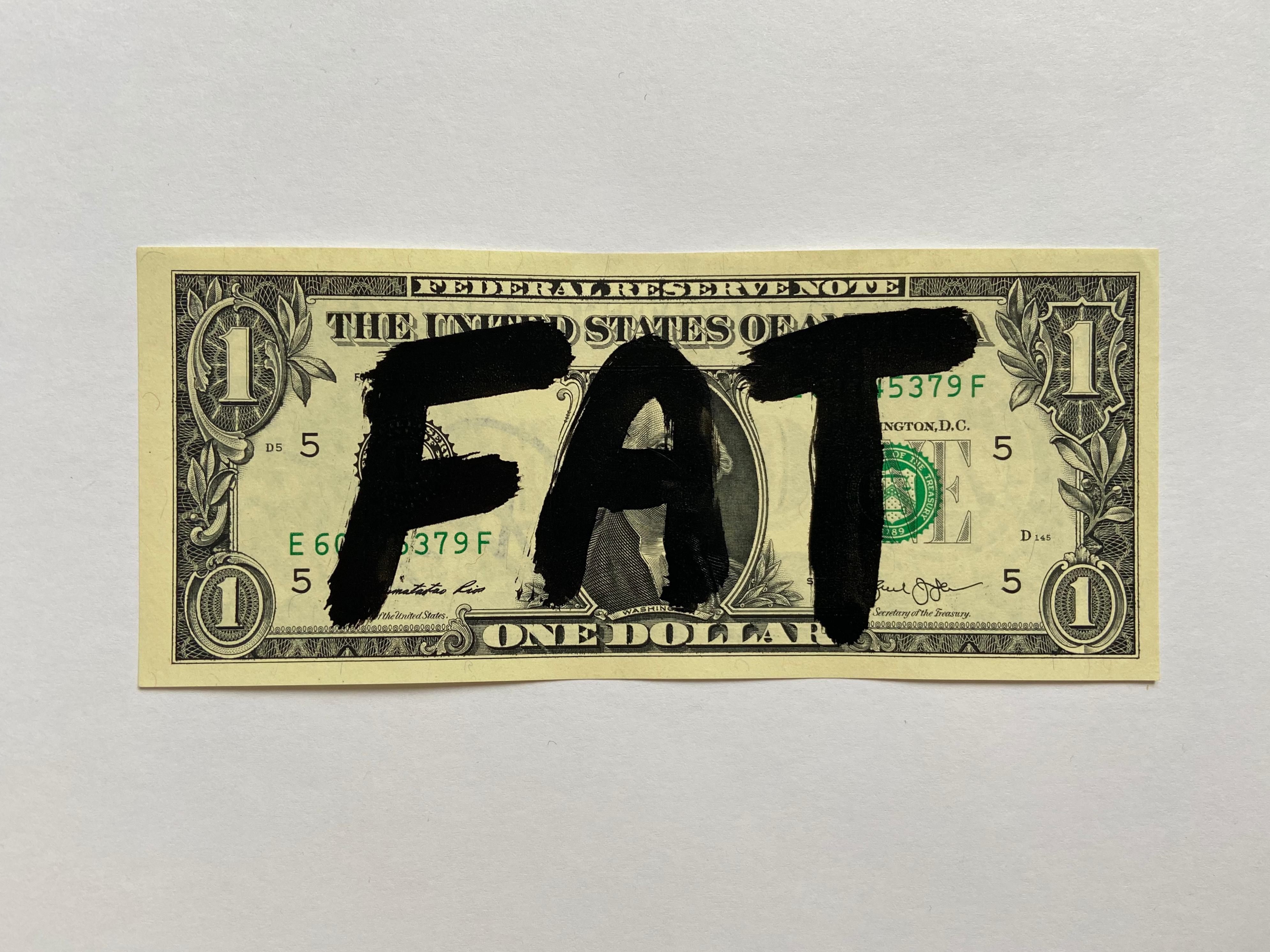 Death NYC
FAT
2017
Gluing on 1 dollar notes
Signed by the artist
Size: 7 x 15.5 cm
Original copy, delivered with certificate of authenticity and stamp of the artist
Perfect condition 
99 euros