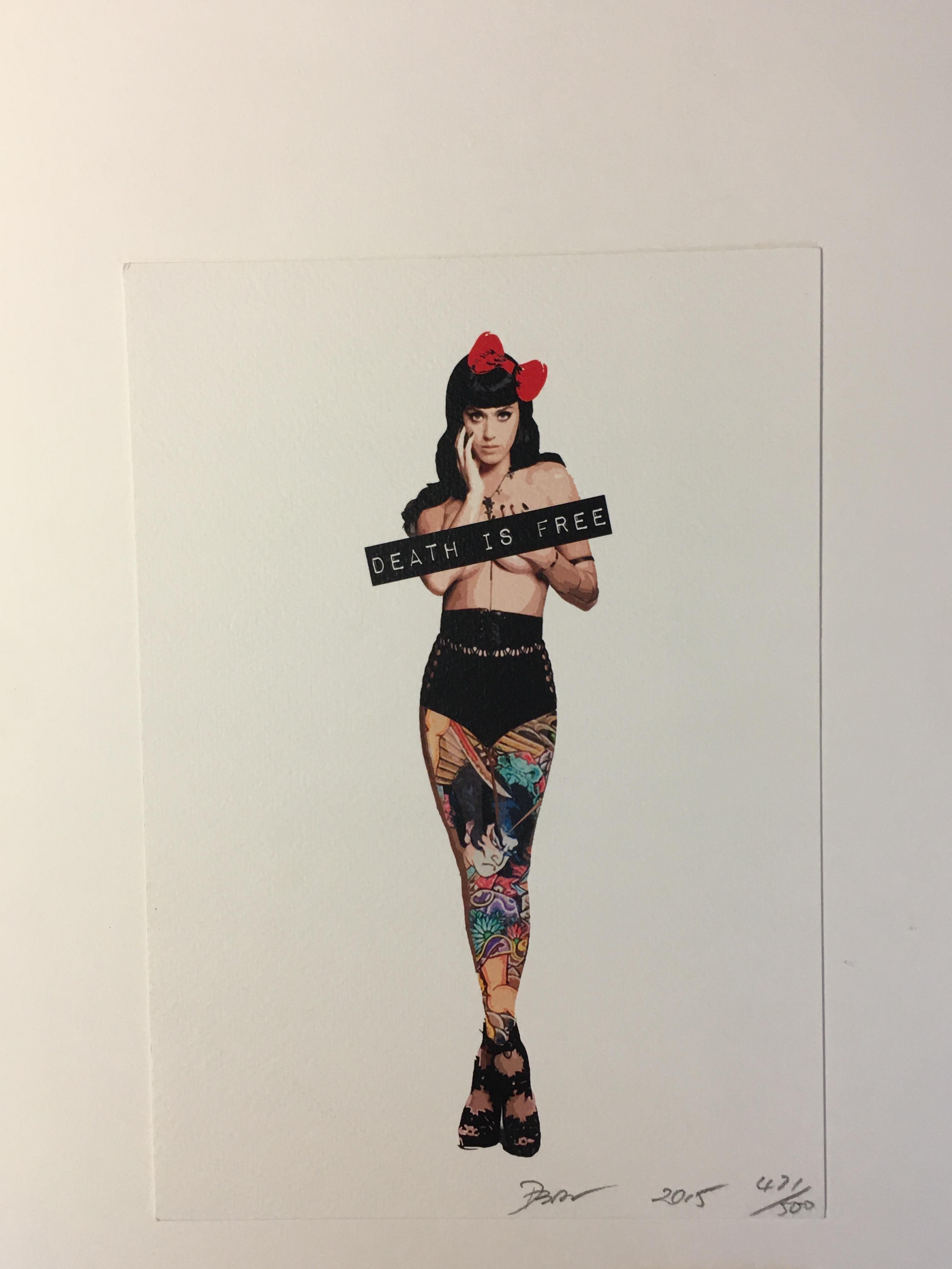 Katy Perry death
Sérigraphie signée, numérotée et datée au crayon
2 certificats de l'artiste
21x15
prix : 49 euro
