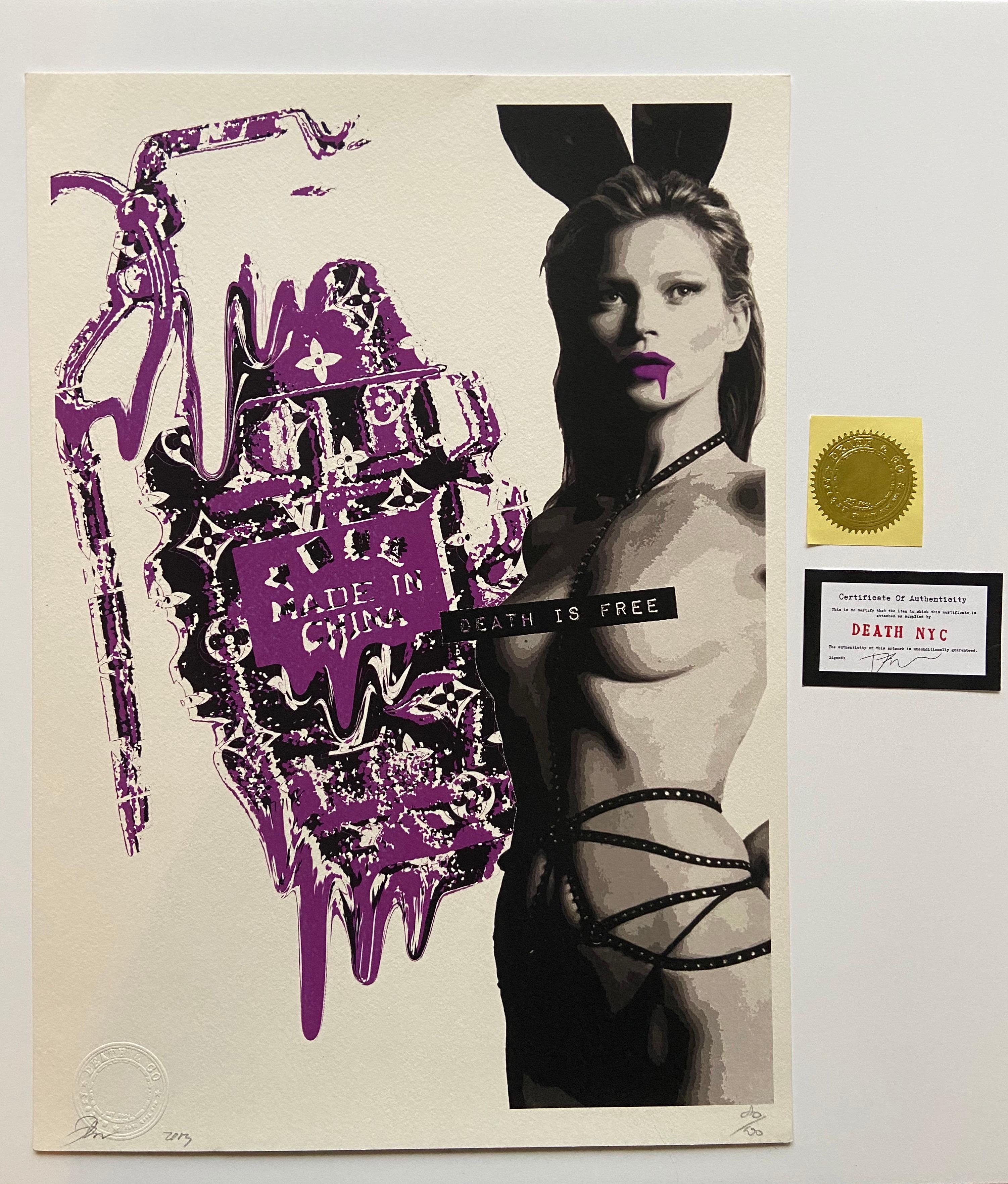 Tod NYC - Made in China Kate Moss - 2013 
Siebdruck signiert, nummeriert und datiert mit Bleistift
Trockener Stempel
2 Künstlerzertifikate
45 x 32 cm 
129 Euro