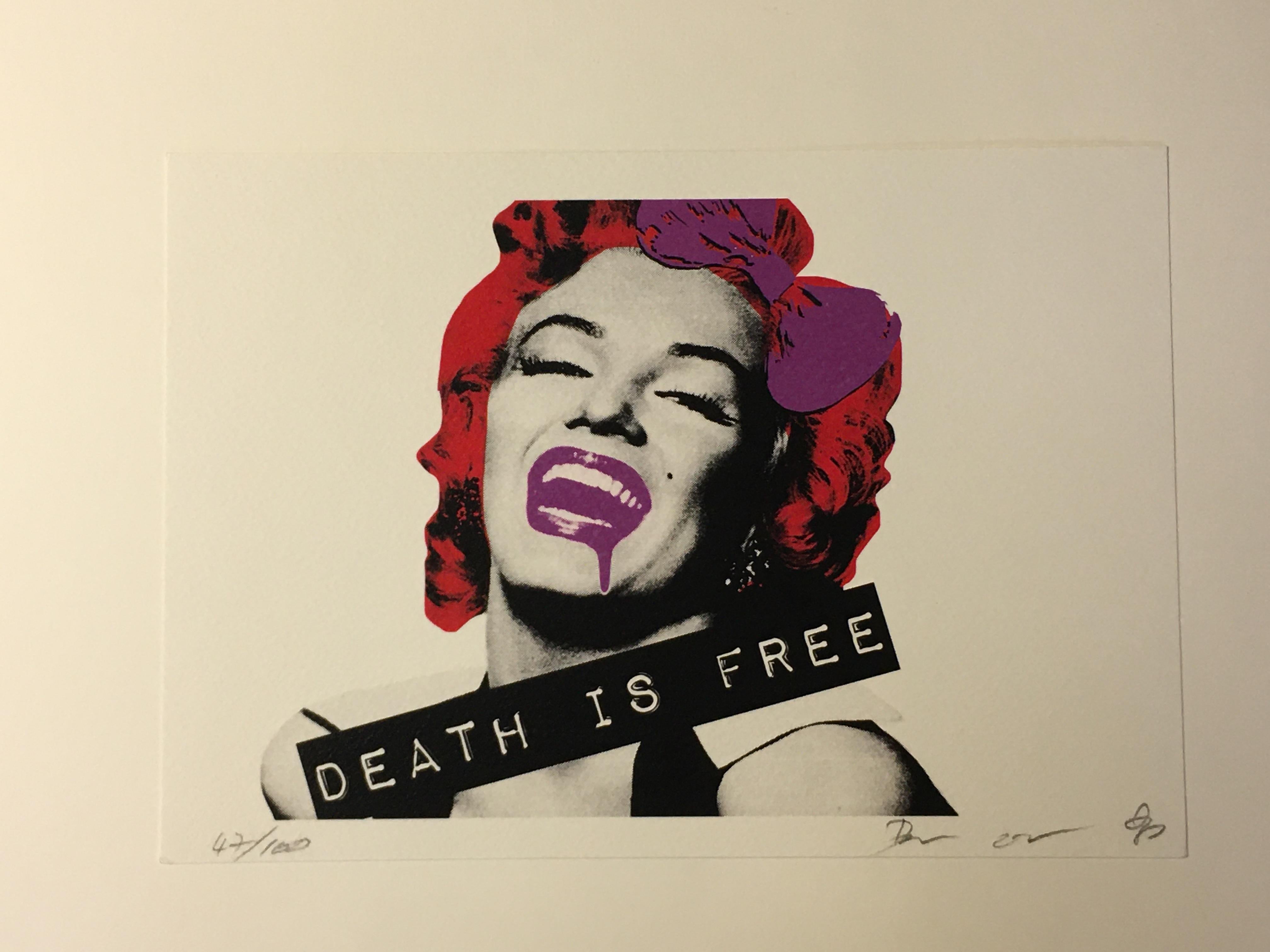 Death NYC - Marilyn Death red  - 2012
Sérigraphie signée, numérotée et datée au crayon
2 certificats de l'artiste
21x15
prix : 49 euro
