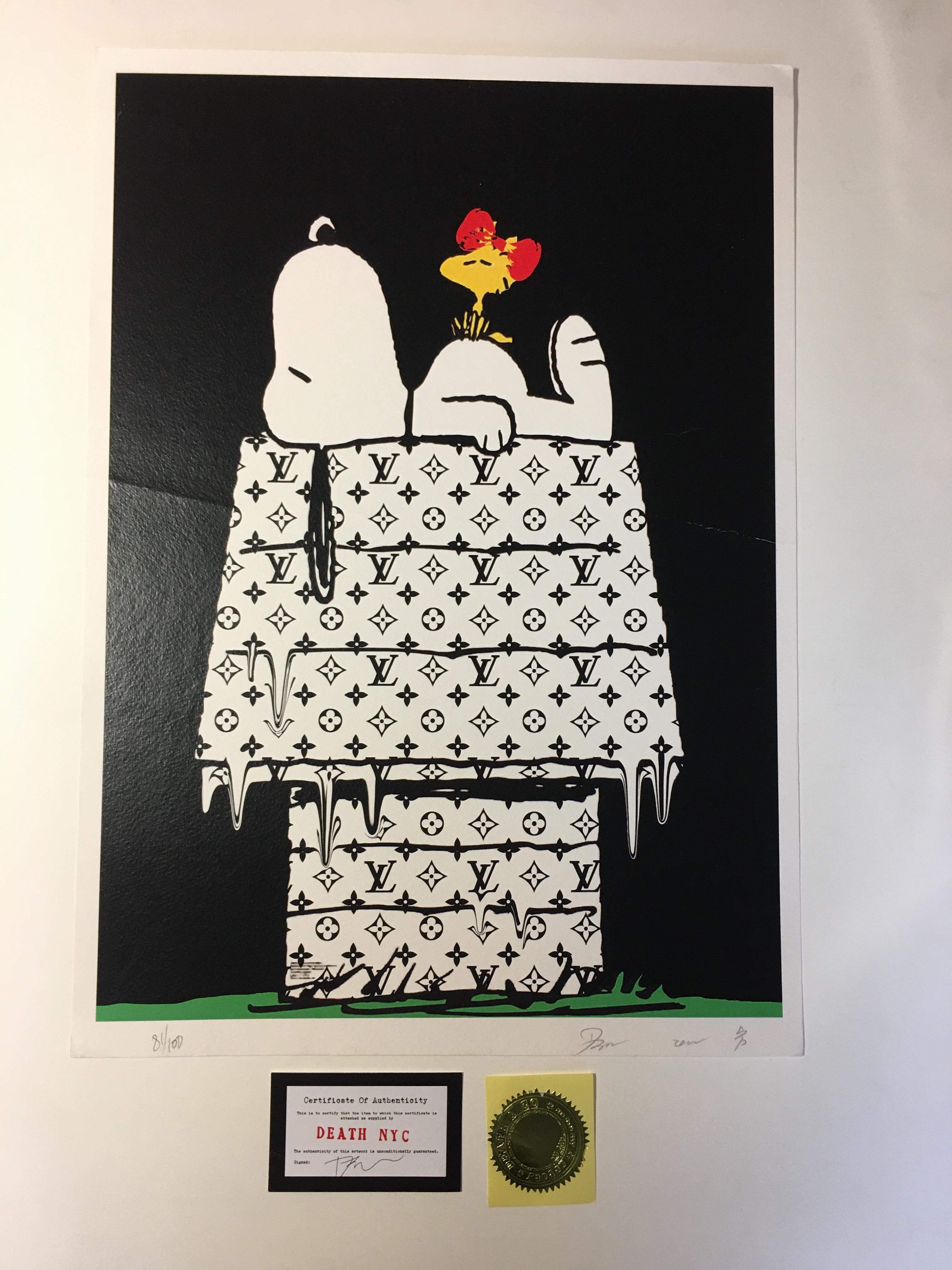 Death NYC -   Snoopy Niche LV - 2012
Silkscreen print signed, numbered and dated in pencil
2 artist's certificates
45 x 32 cm
Price: 99 euro
