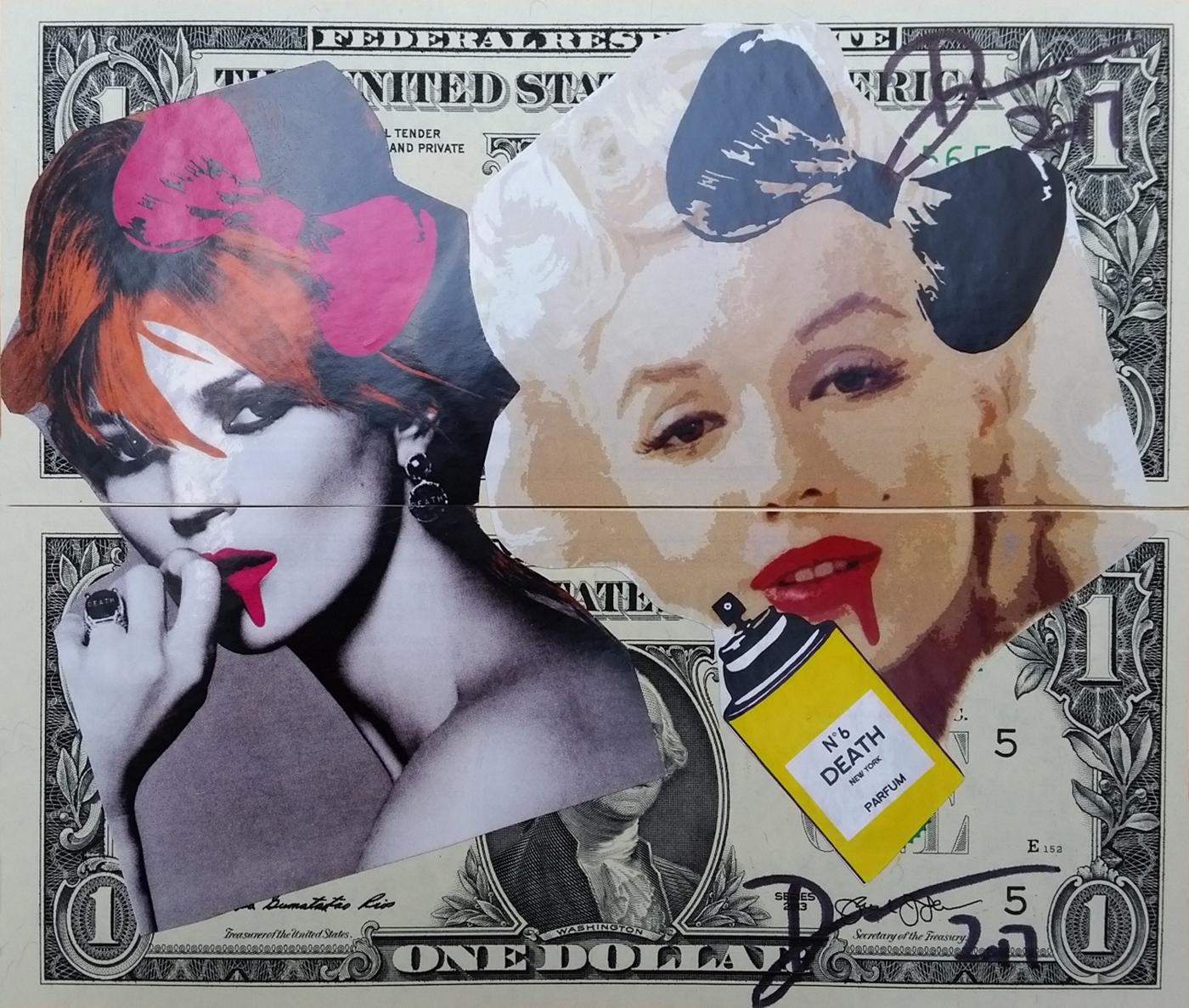 Kate & Marilyn - Mixed Media Art by Death NYC