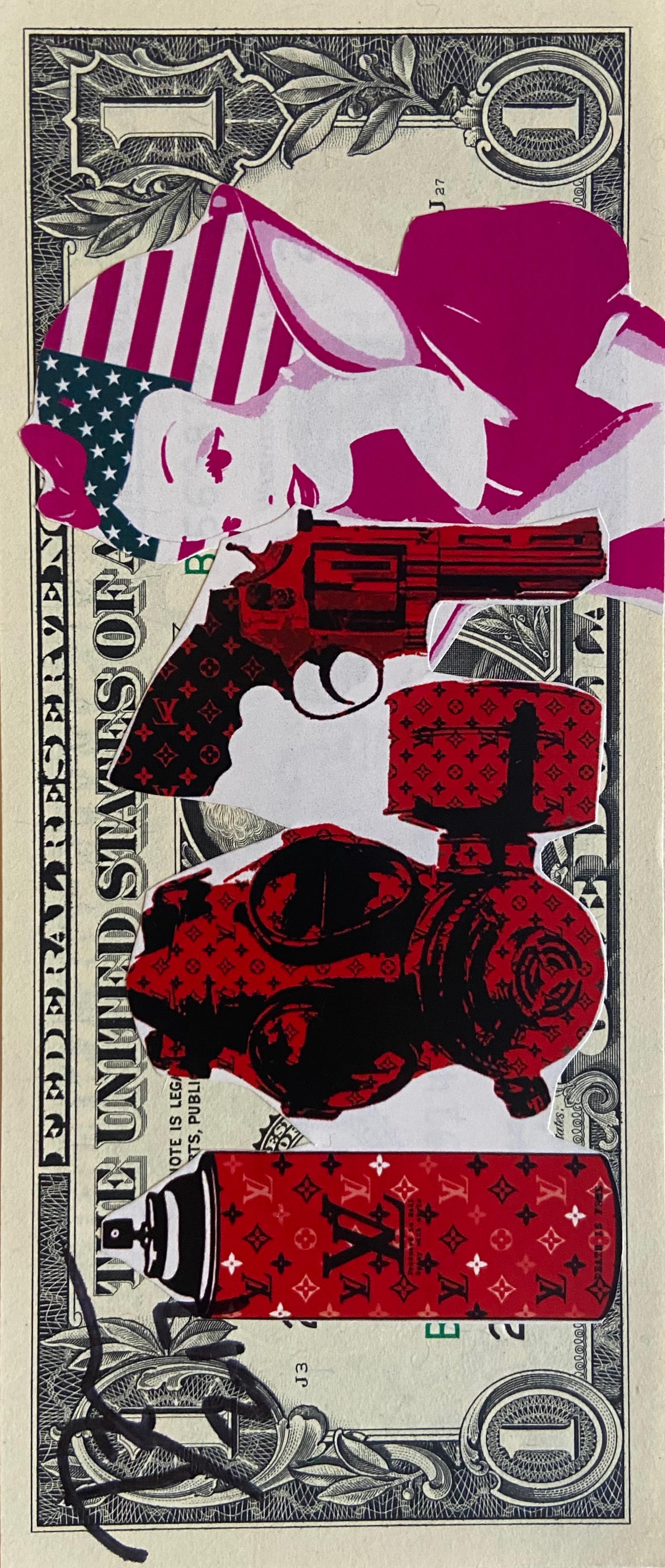 LV Snow White - Death NYC - 2017
 
One Dollar note illustrated by Death NYC, a street artist with a sharp rise in popularity. 

Collage 

Signed by the artist 

Support: 1 dollar note 

Size: 7 x 15,5 cm 

Original copy, delivered with certificate