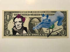 Rare dollar banknote by Death NYC, "Picasso blue pin up"
