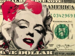 Rare dollar banknote by Death NYC, "pink vampire Marylin"