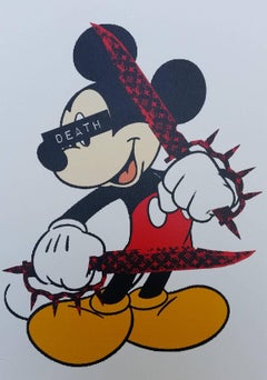 Death NYC - Mickey Mouse Louis Vuitton Spray - Sérigraphie originale signée  - - Street Art - Plazzart